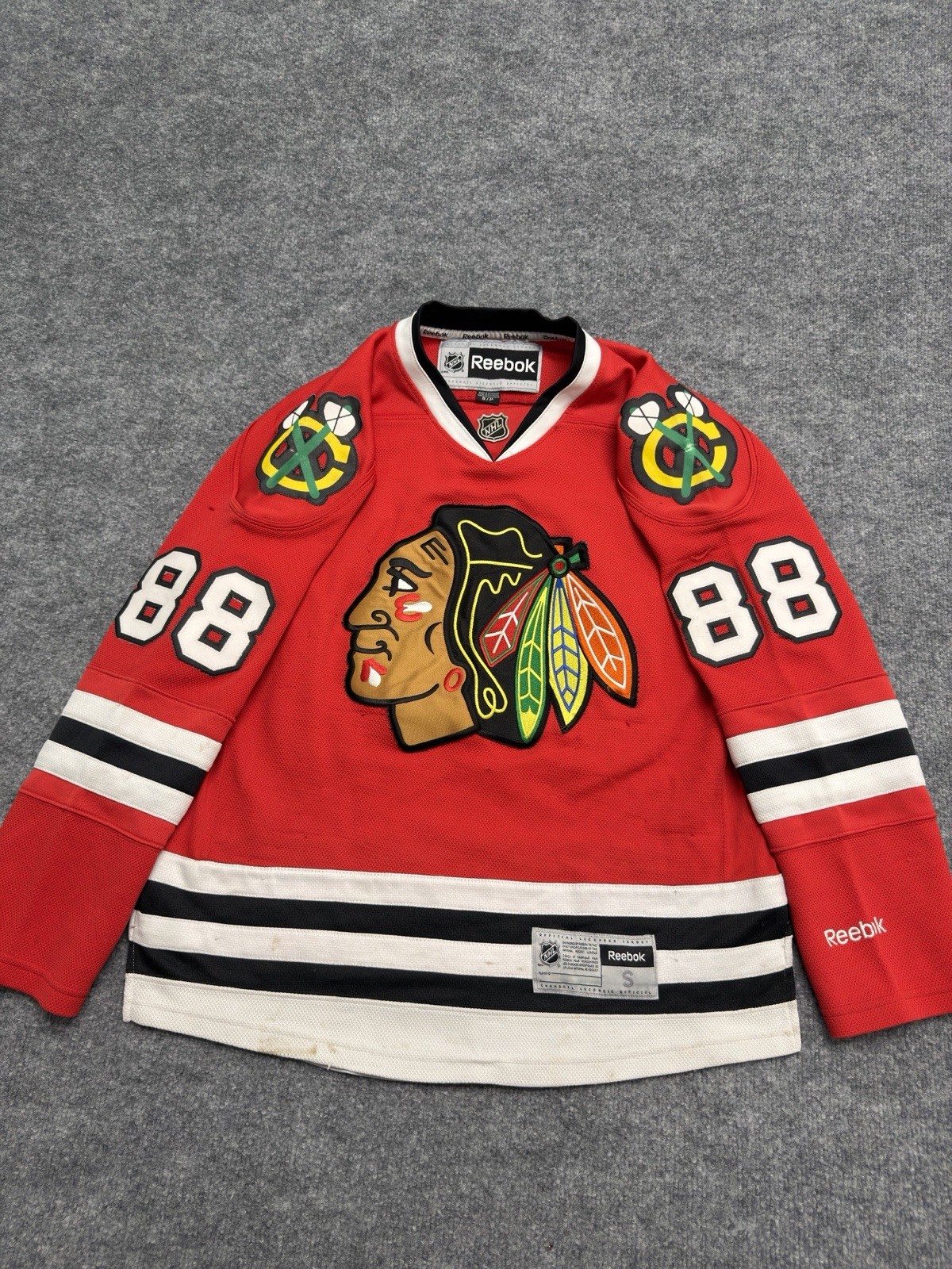 Vtg Patrick Kane #88 Chicago Blackhawks Red Reebok Premier Hockey Jersey Sz Sm