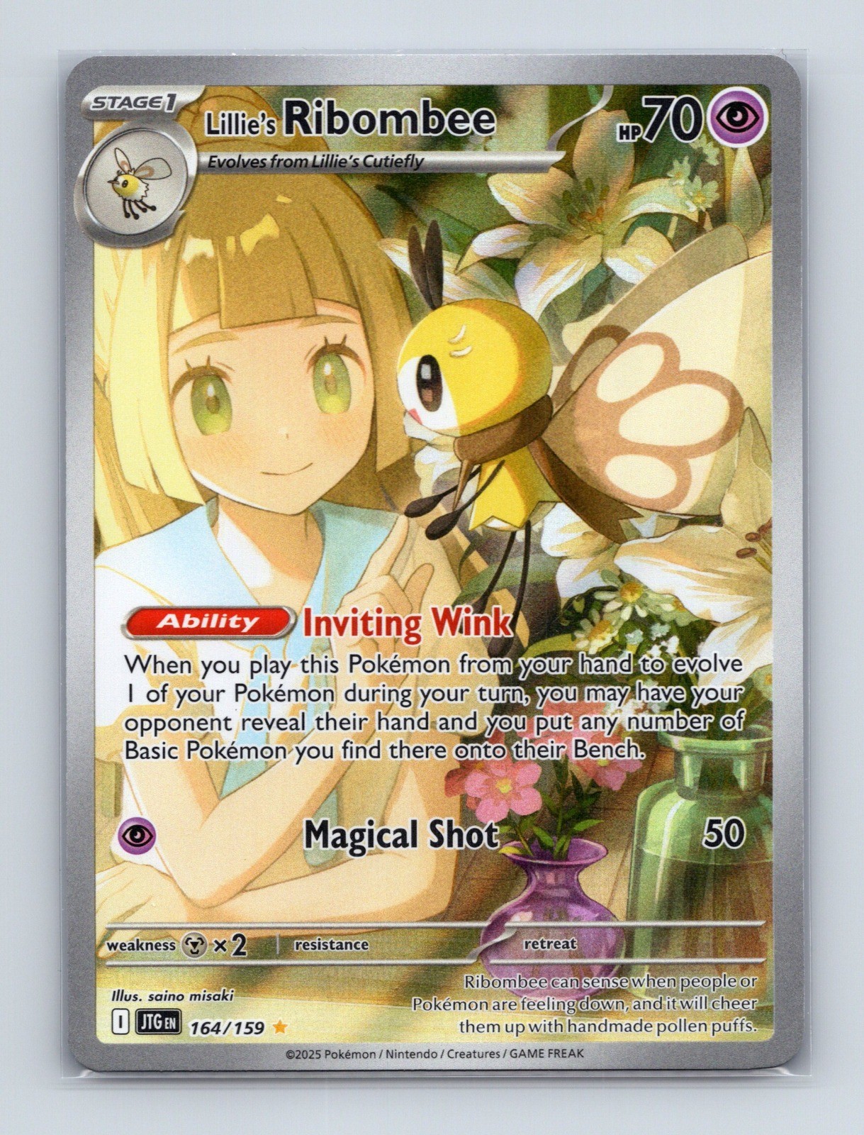 2025 Pokemon Lillie\'s Ribombee SV09: Journey Together 164/159 IR NM