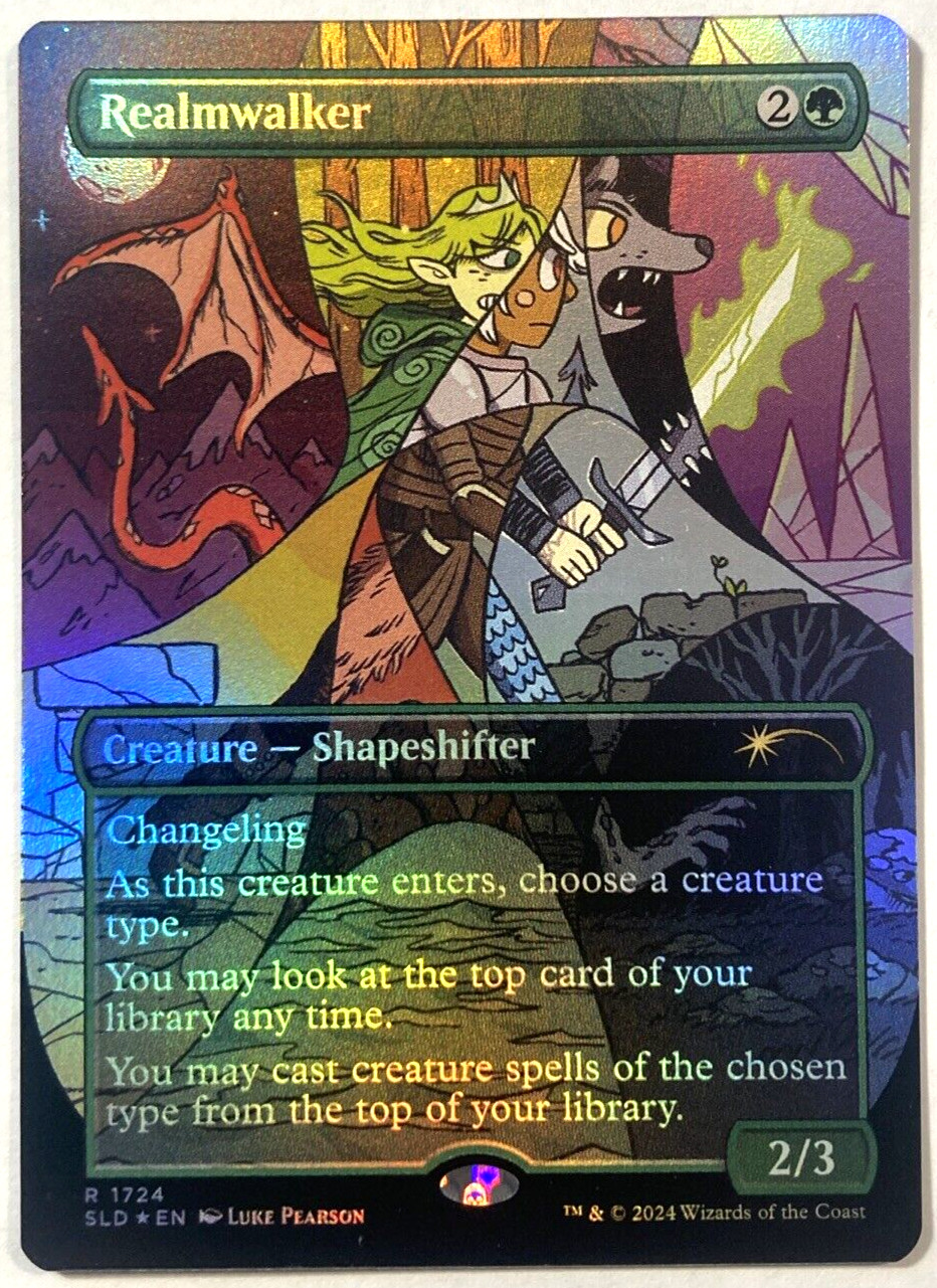 MTG Realmwalker RAINBOW FOIL Secret Lair Drop 1724 NM MTG Realmwalker RAINBOW FOIL Secret Lair Drop 1724 NM