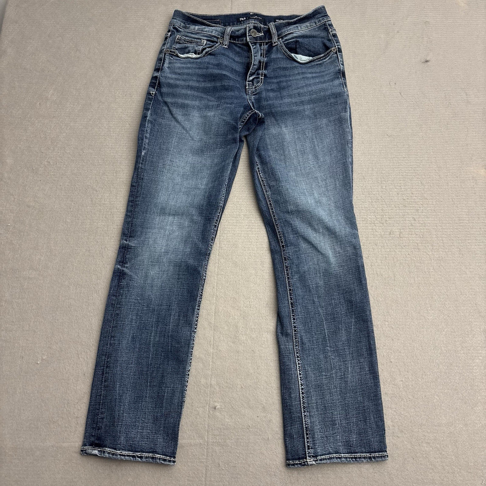 BKE Jake Straight Jeans Mens 30x30 Blue Medium Wash Stretch Denim Stretch