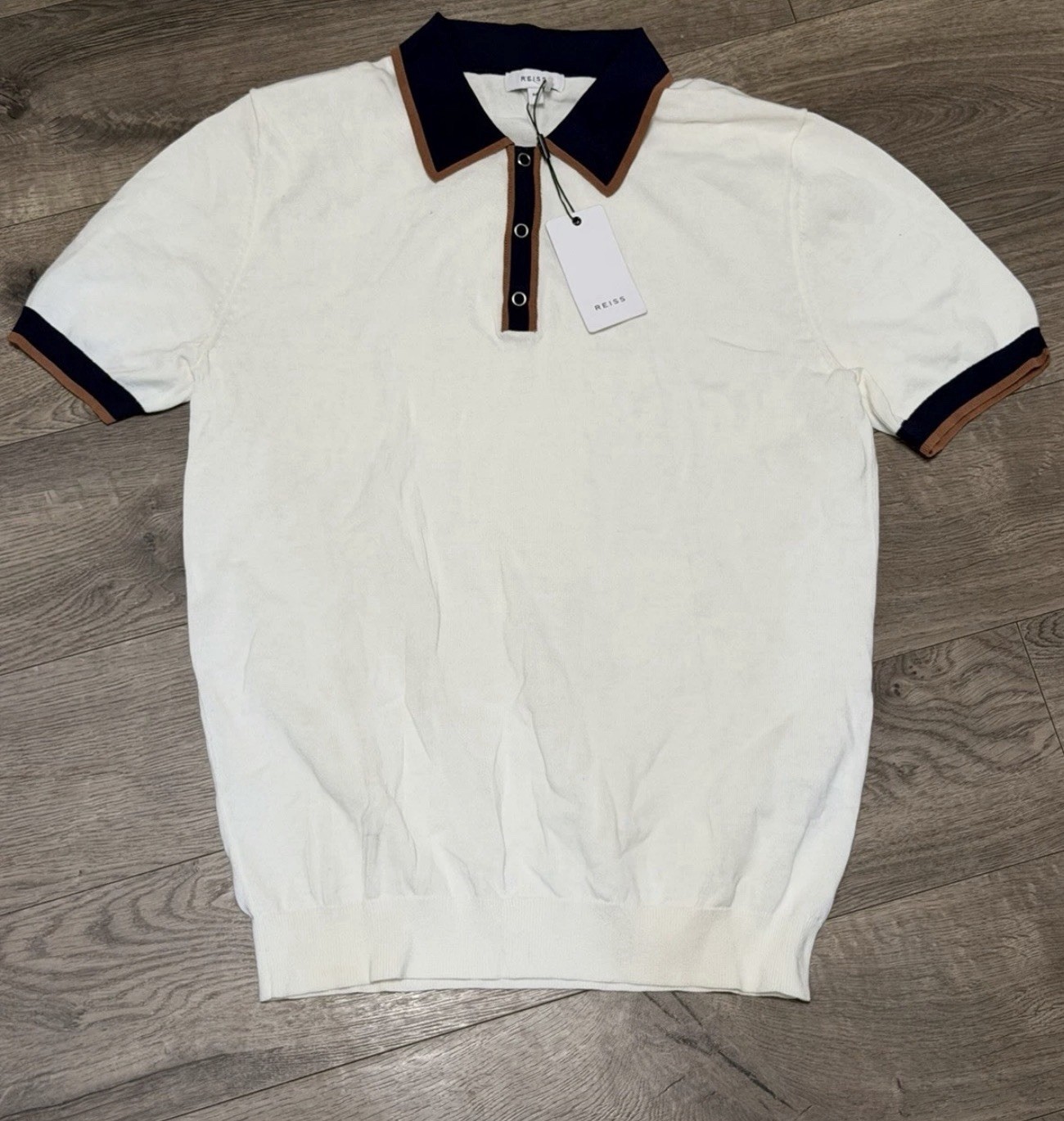 Reiss Vernie Cotton Blend White Polo Shirt Men’s Size M Medium NWT NEW Reiss Vernie Cotton Blend White Polo Shirt Men’s Size M Medium NWT NEW