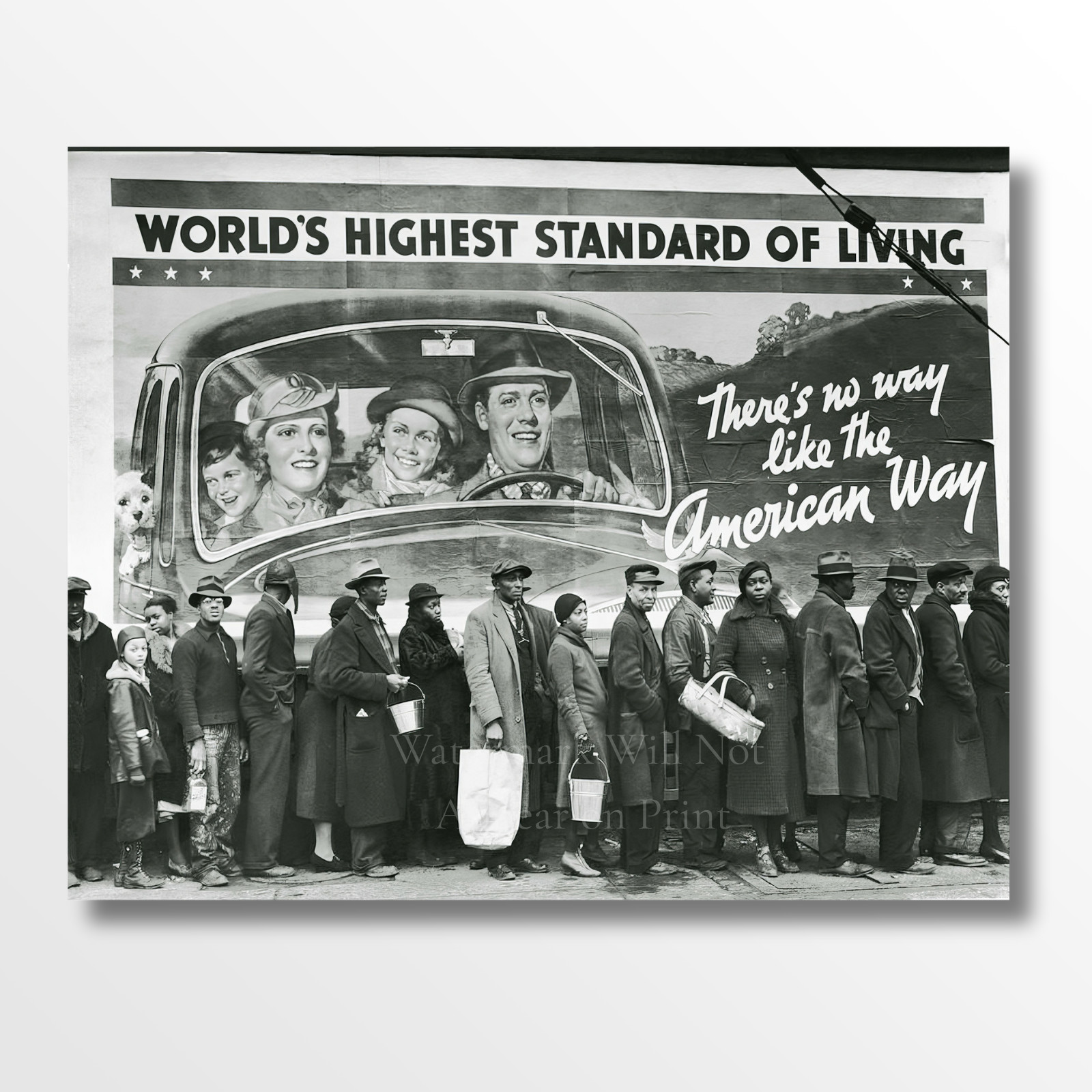 1937 Louisville Flood  “Highest Standard of Living” Billboard, Giclee Art Print