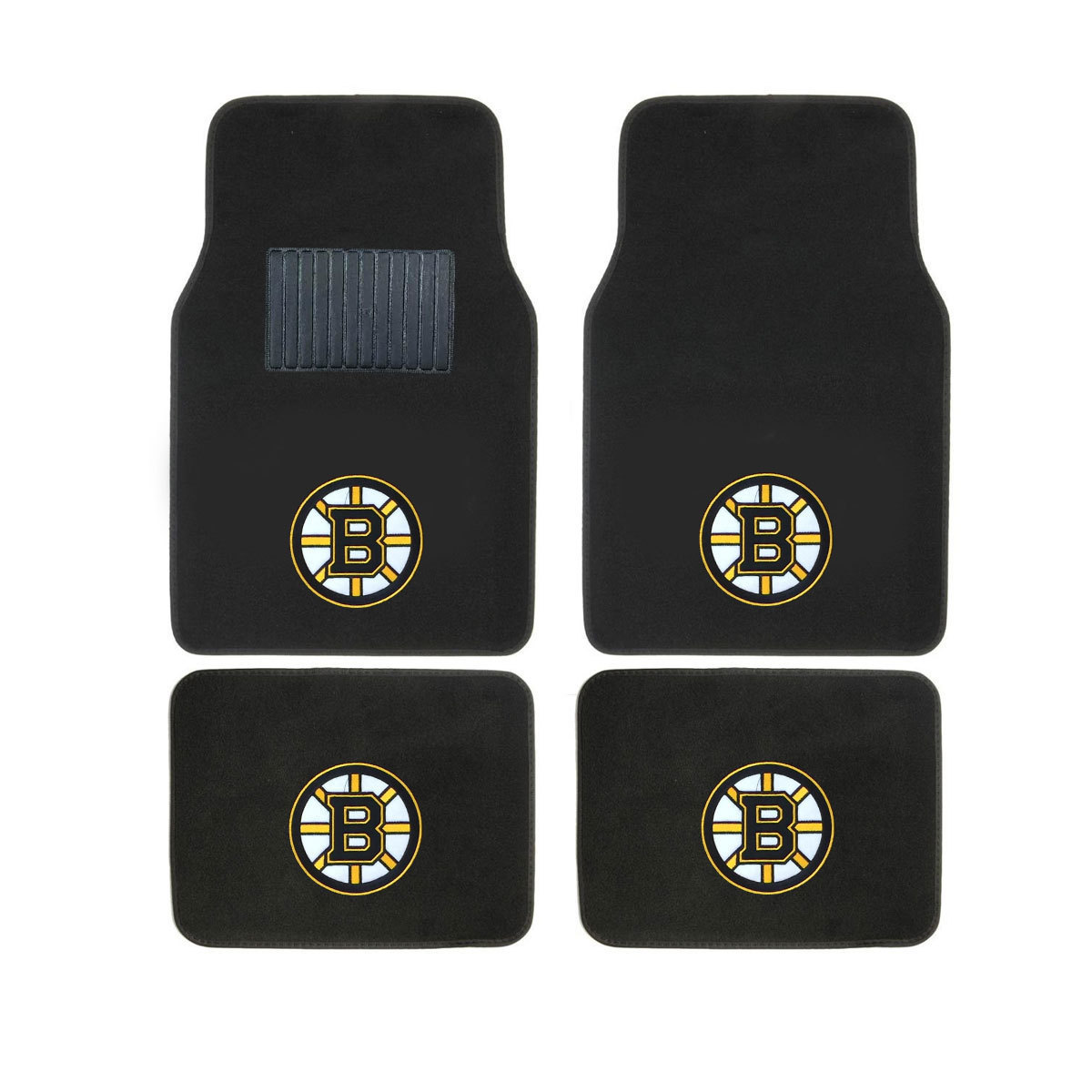 New 4pcs NHL Boston Bruins Car Truck Front Rear / Back Carpet Floor Mats Set