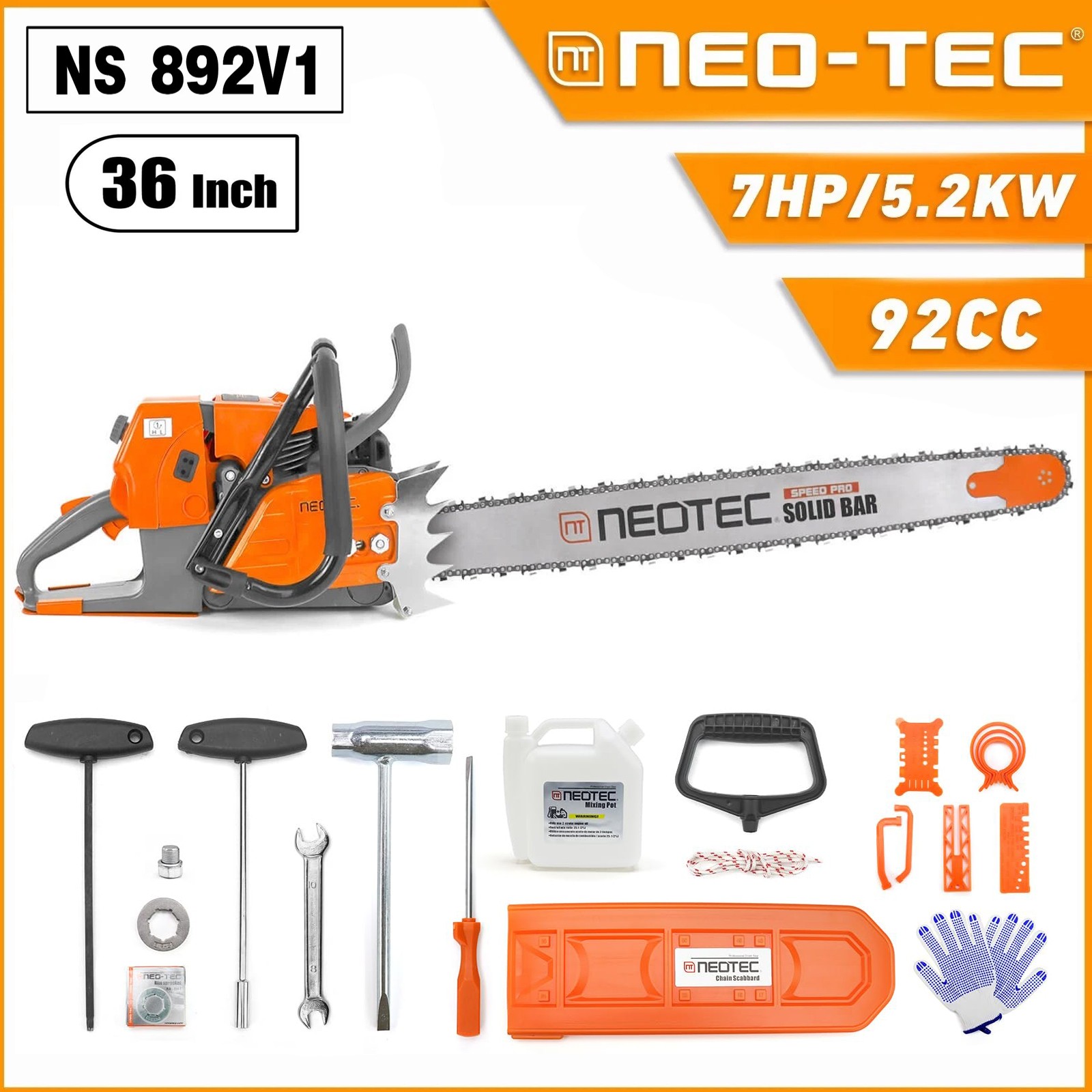 92cc Gas Chainsaw Power with 36 inch Bar Chain Compatible with MS660 G668 G660