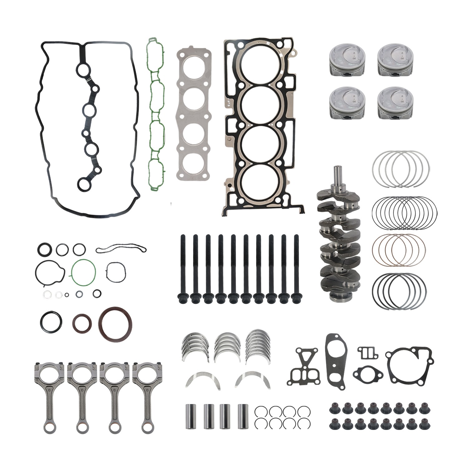 For Hyundai Kia 2.4L G4KJ Engine Rebuild Overhaul Kit Crankshaft Con Rods US For Hyundai Kia 2.4L G4KJ Engine Rebuild Overhaul Kit Crankshaft Con Rods US