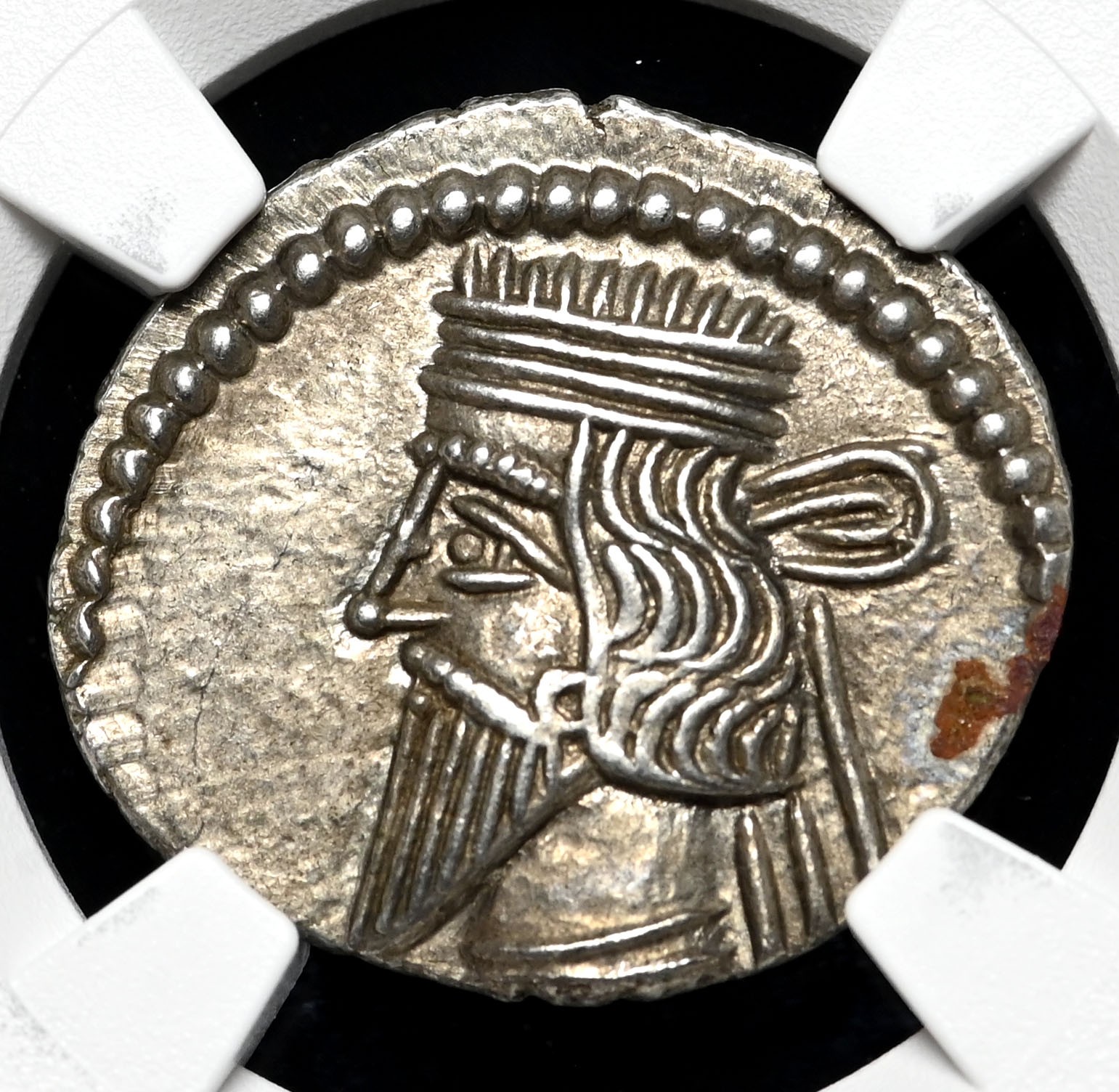 PARTHIAN KINGDOM. Pacorus, AD 78-120, Silver Drachm, NGC XF