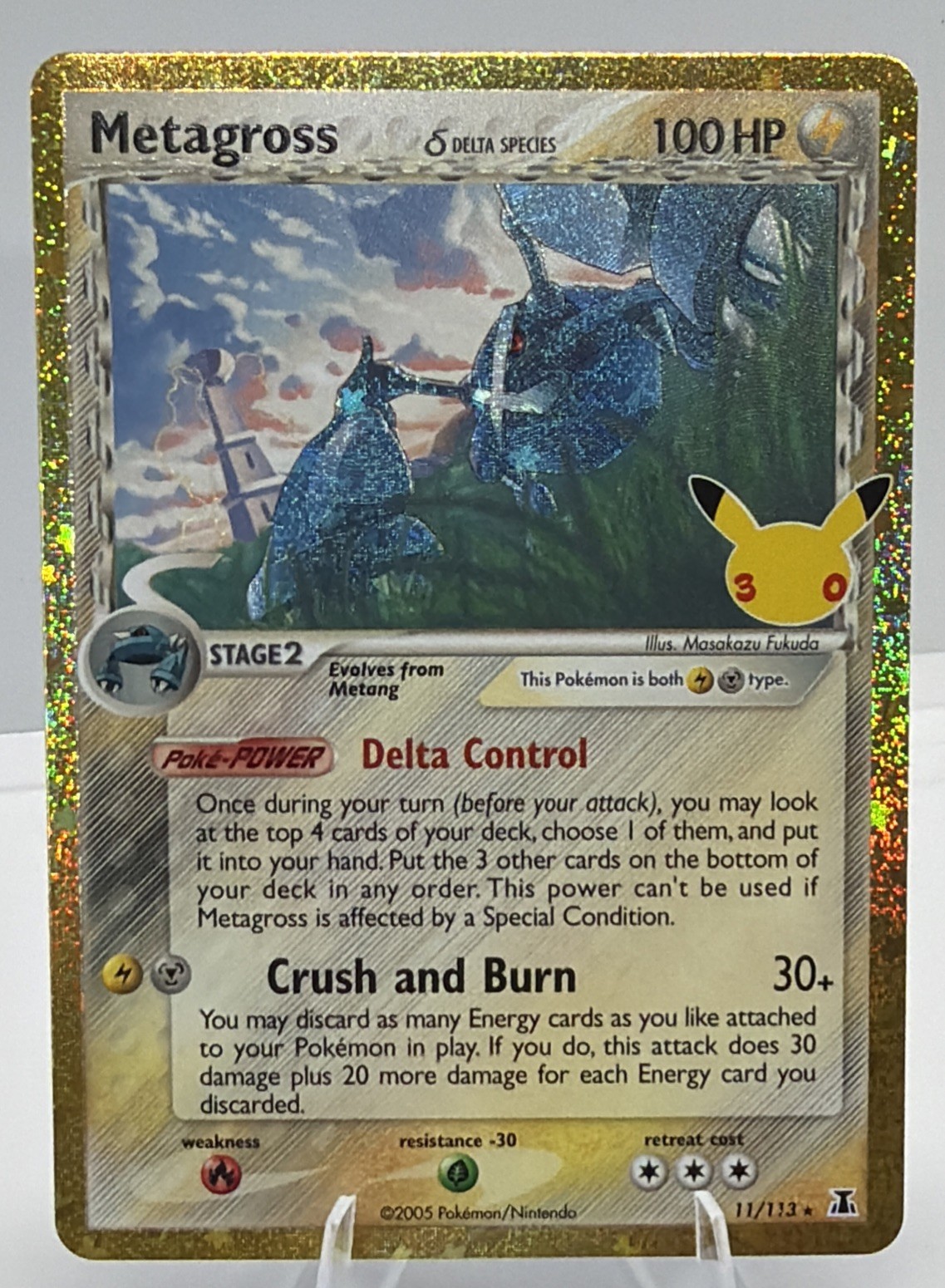 🔥Metagross Delta Species Pokemon 30th Anniversary 11/113 NM (In-Hand/Fast Ship)