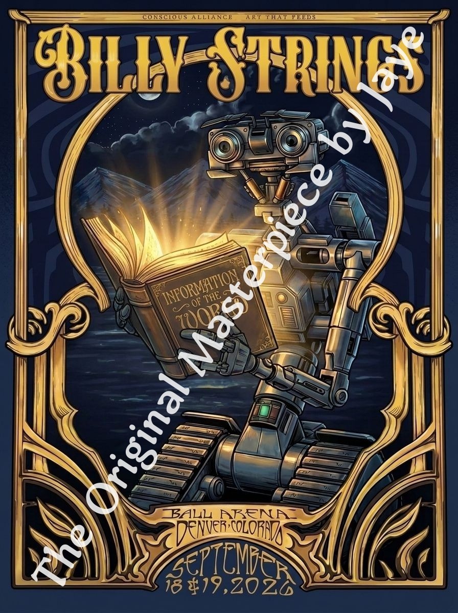 Billy Strings Sept. 18-19, 2026, Denver, CO Ball Arena poster by Jaye 15x20 Billy Strings Sept. 18-19, 2026, Denver, CO Ball Arena poster by Jaye 15x20