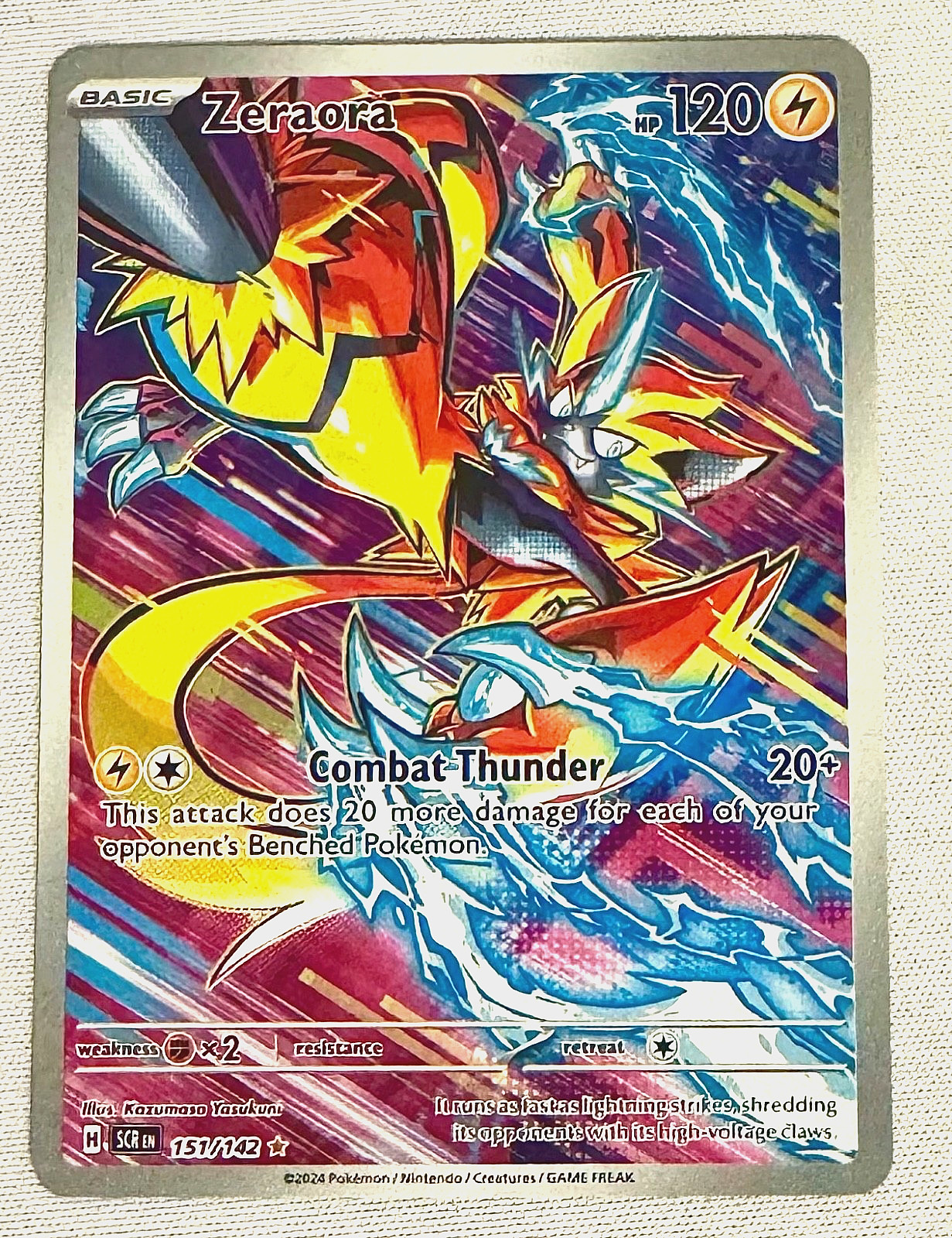 Zeraora 151/142 - Illustration Rare - Pokemon Stellar Crown - NM
