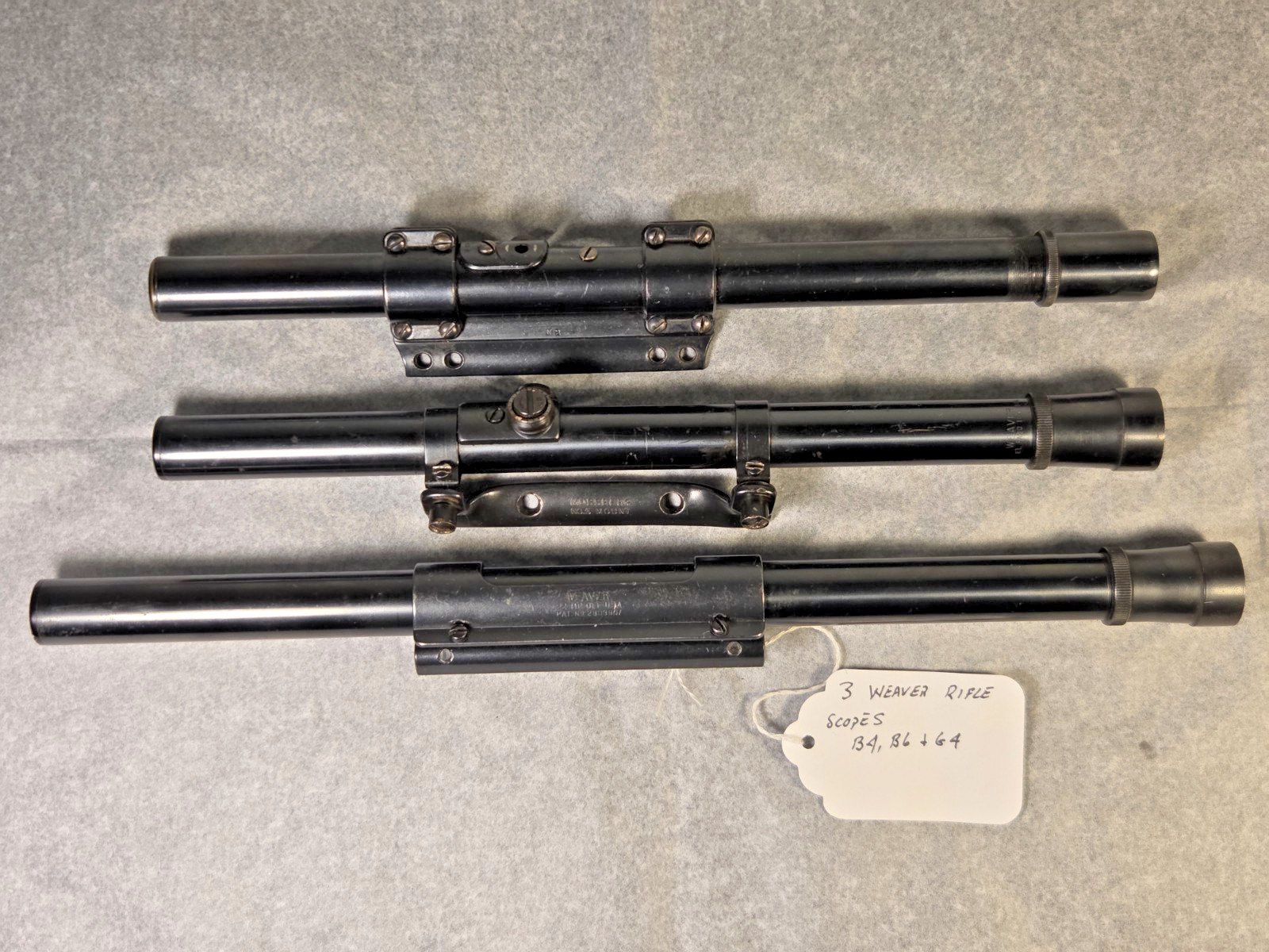 Vintage Weaver .22 Rifle Scope Lot G4 B4 B6 Steel Tube 3/4\