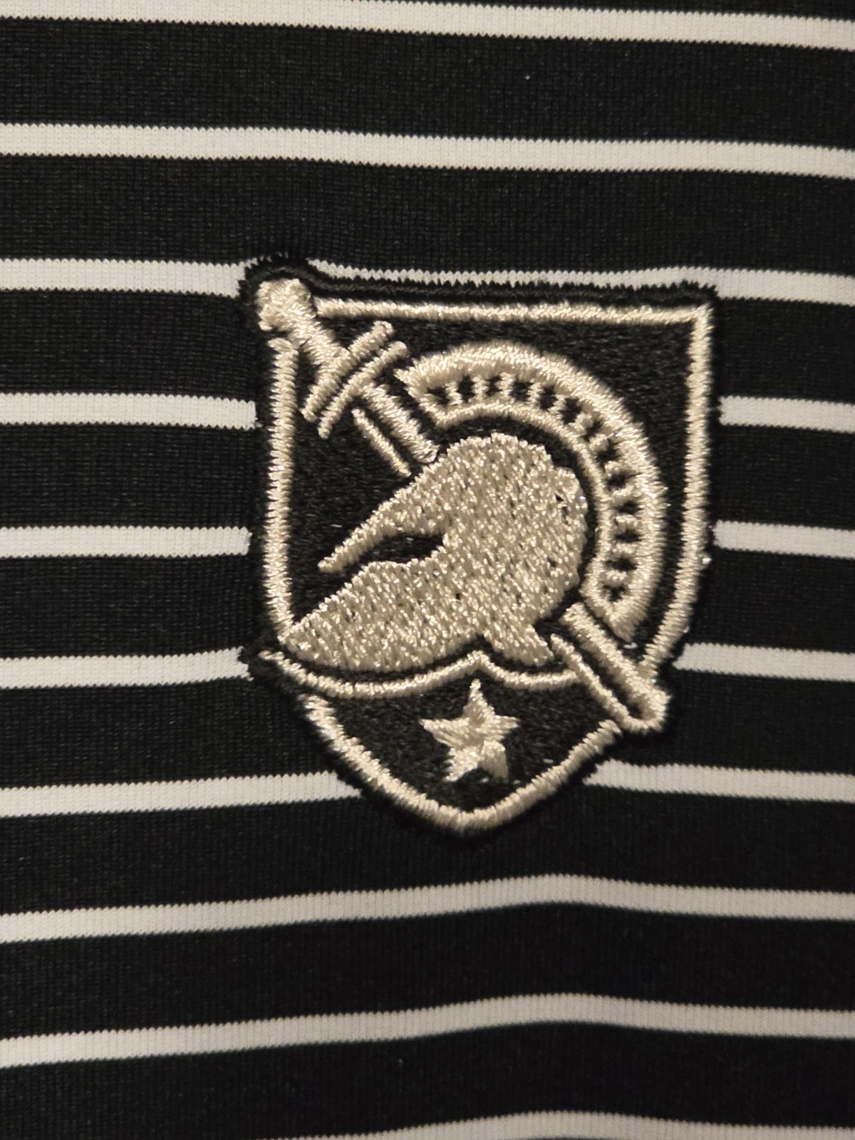 ARMY WEST POINT Golf Polo Performance Shirt Men\'s XL Black & White Striped ARMY WEST POINT Golf Polo Performance Shirt Men\'s XL Black & White Striped