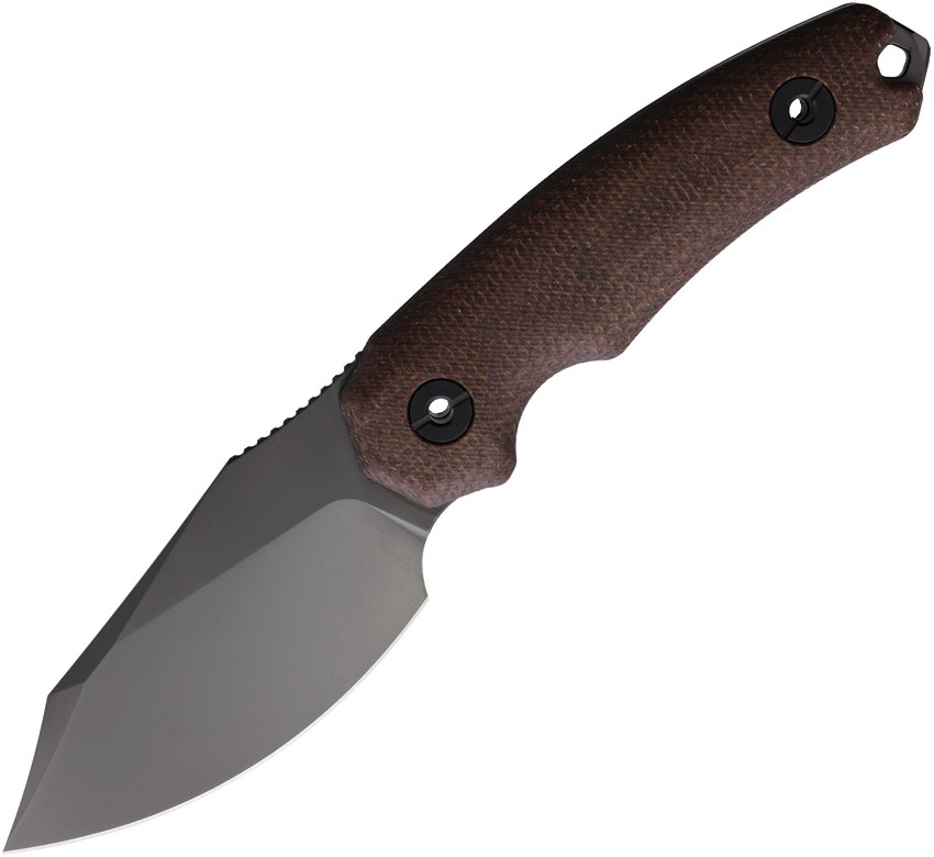 Kunwu Knives Stiffy D Fixed Blade Knife 3.5in Brown