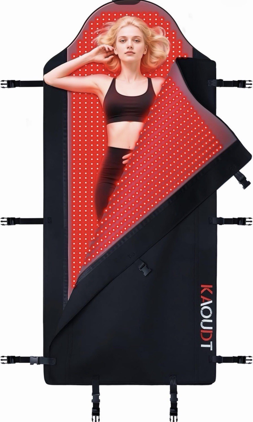 KLOUDT Full Body Red/Infrared Light Therapy Mat 660nm 850nm Black/Red KLOUDT Full Body Red/Infrared Light Therapy Mat 660nm 850nm Black/Red