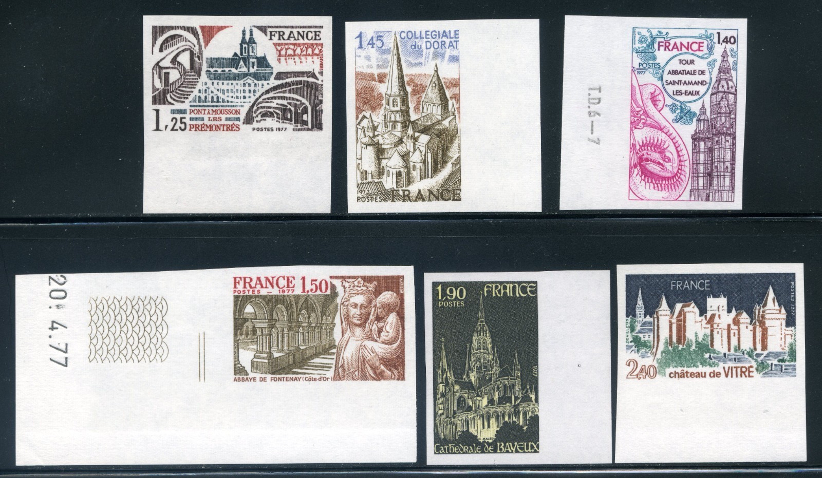 France 1542-47 (Yvert 1937-39, 1947-49), NH Imperforate Regions Set, €88