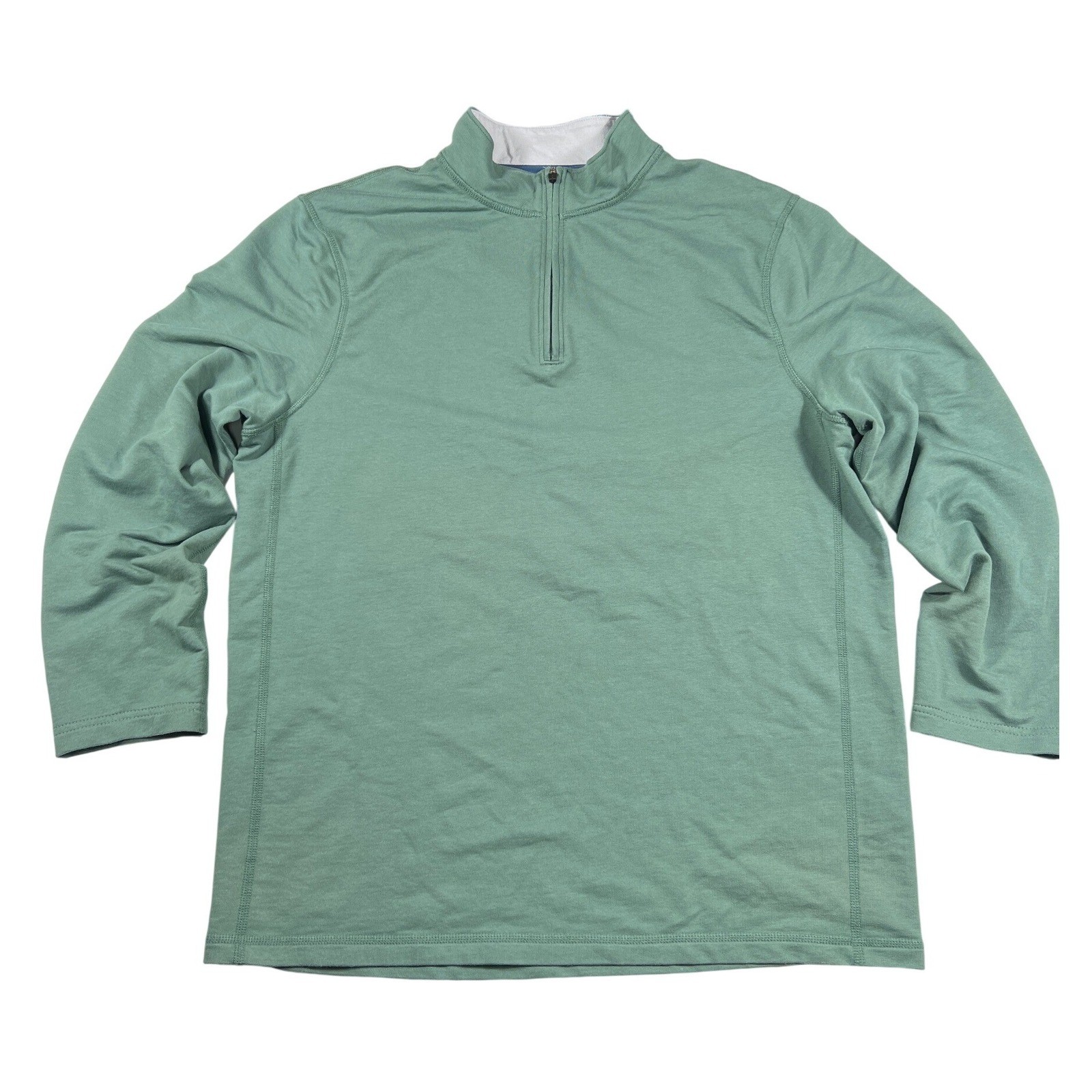 J.Crew Performance Mens Large Sage Green Quarter Zip Pullover Lightweight EUC