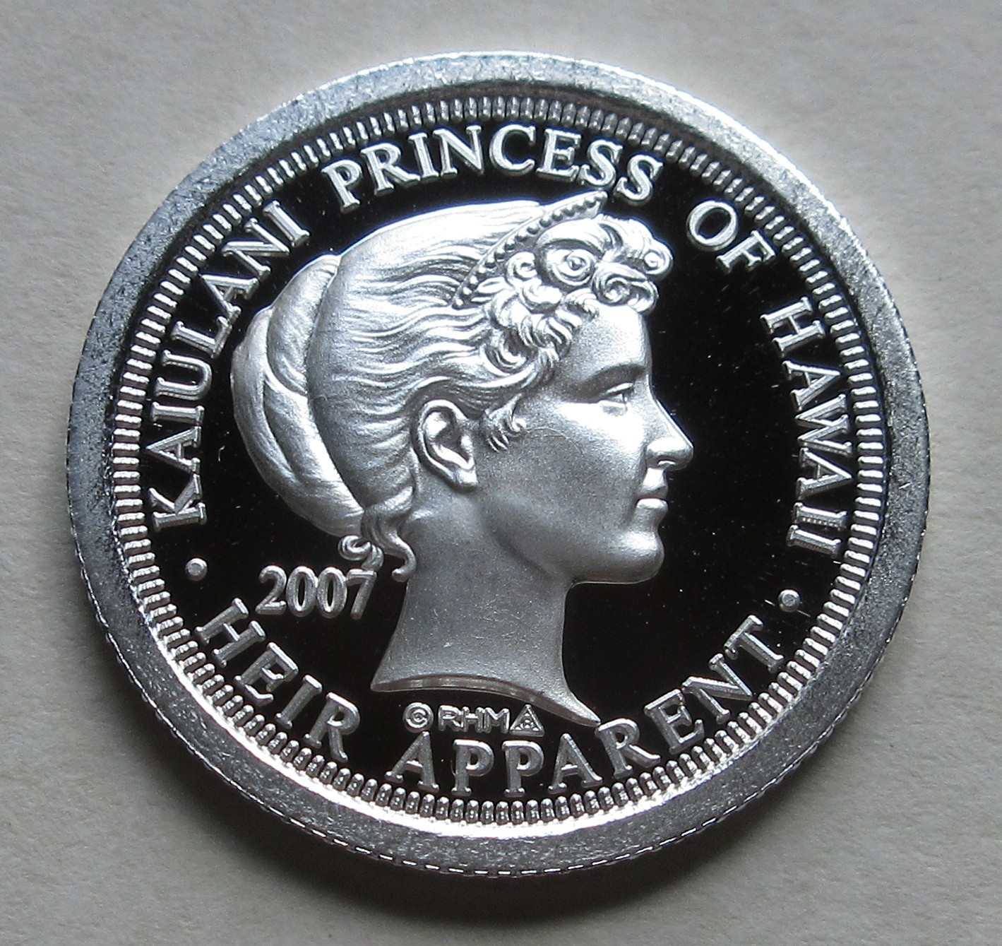 Royal Hawaiian Mint 2007 Kaiulani Princess Of Hawaii Hapala Dala 1/4 Oz RARE AU