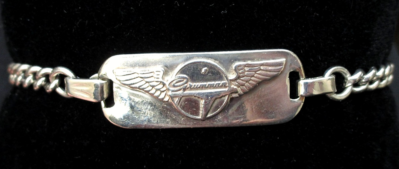 Rare Vintage 1943 WWII Grumman Wings Sterling Silver Bracelet