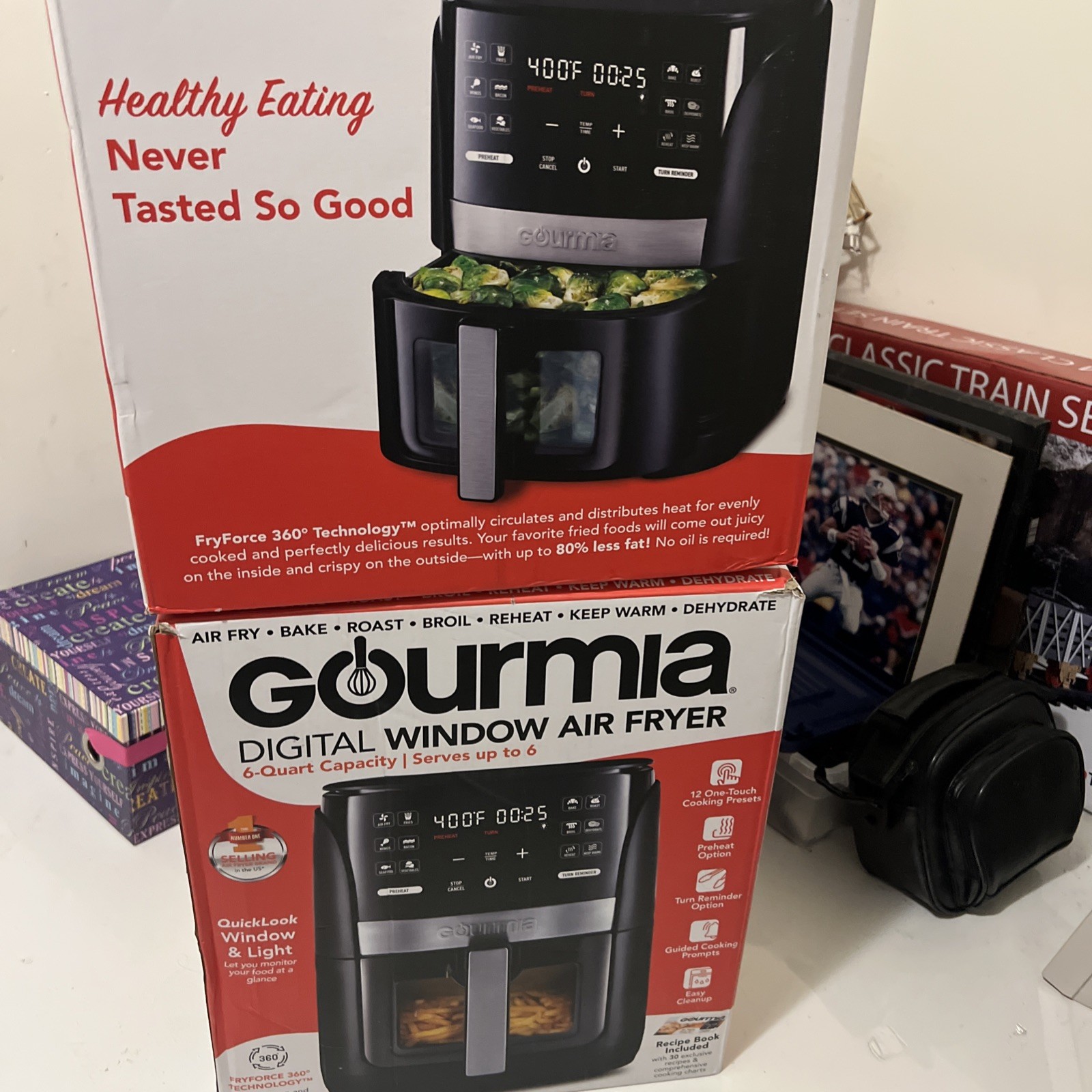 Gourmia 6-Qt Digital Window Air Fryer with 12 Presets-New In A Sealed Box