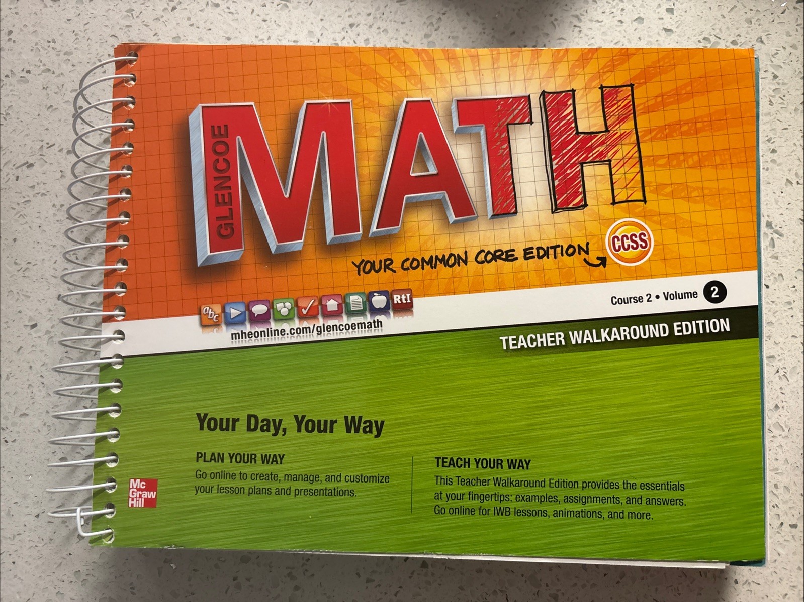 GLENCOE MATH, COURSE 2, VOLUME 2 TEACHER WALKAROUND EDITION By Mcgraw-hill