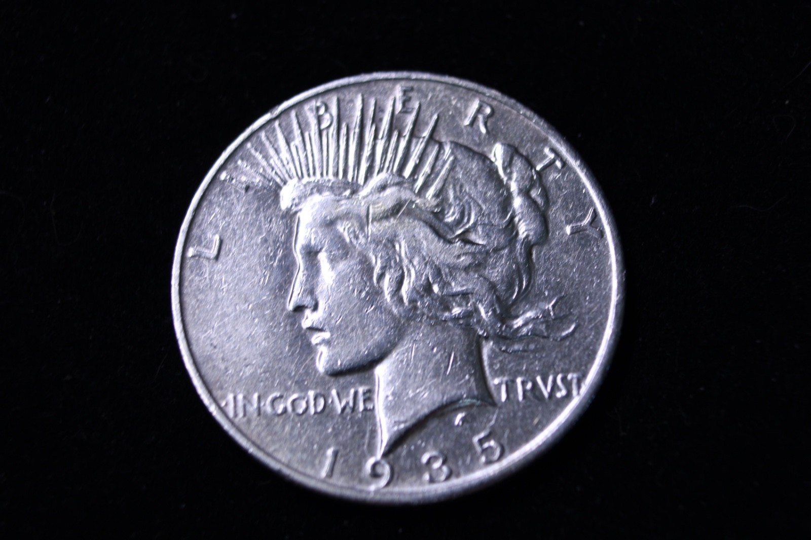 1935-S Peace Silver Dollar $1  - Scarce San Francisco Mint - Cleaned
