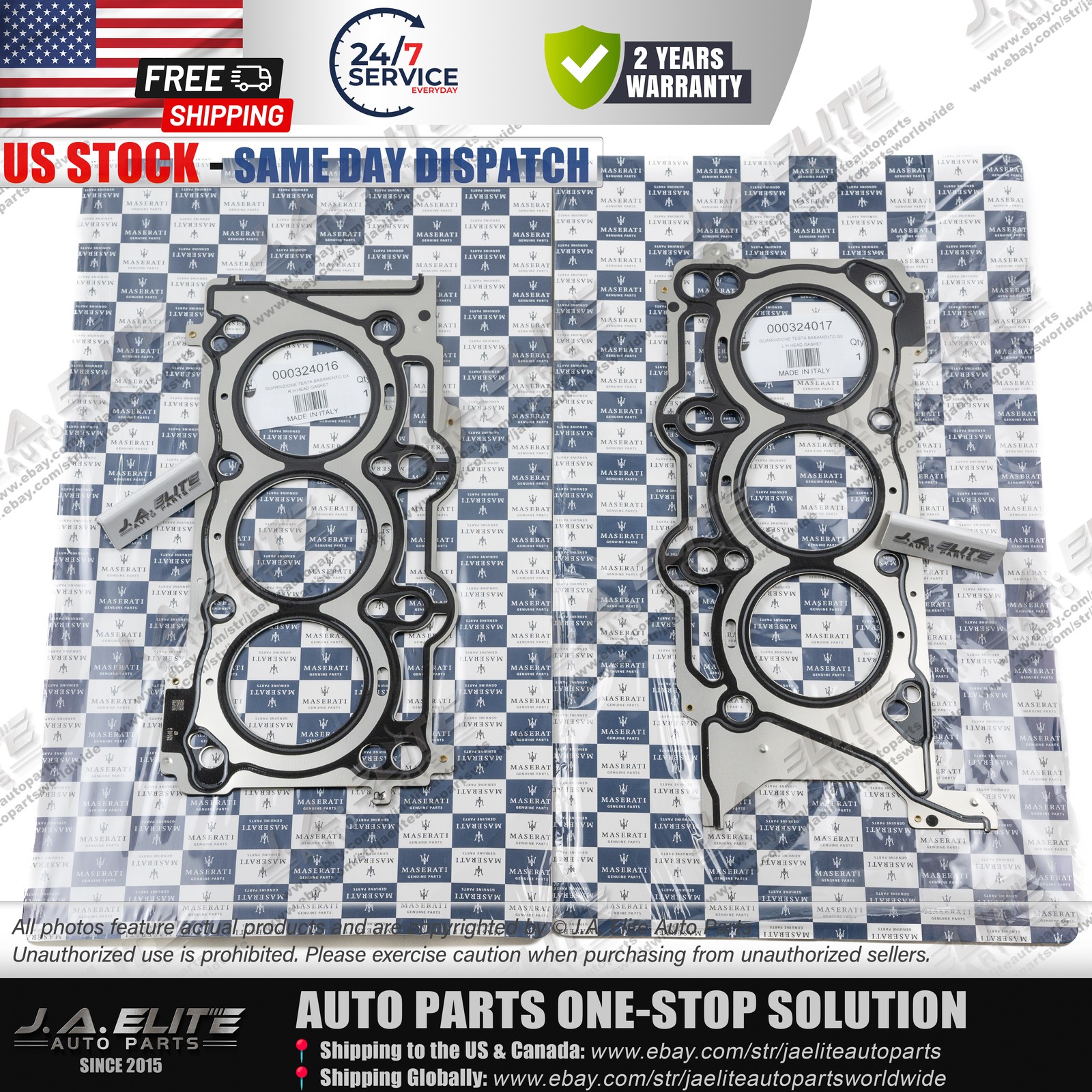 2pcs  Genuine Left & Right Head Gasket fit Maserati Ghibli Levante Quattroporte