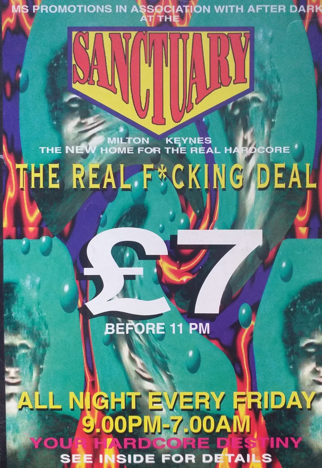 The Real F*cking Deal Oct 93 @ The Sanctuary Milton Keynes A5 Rave Flyer The Real F*cking Deal Oct 93 @ The Sanctuary Milton Keynes A5 Rave Flyer