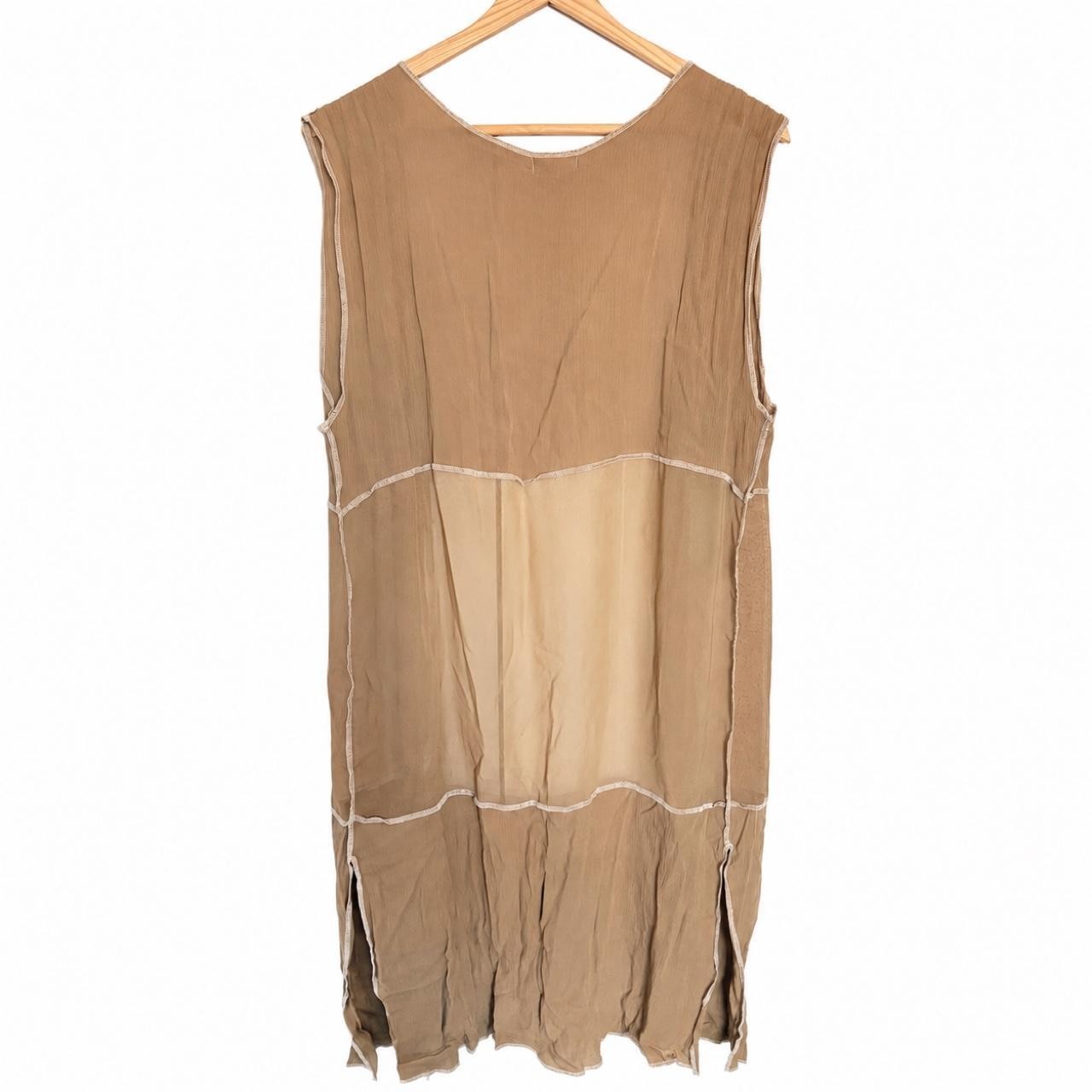 Vintage Mina Collection 2 Piece Brown Rayon Maxi Dress Slip Dress Boho Size 1