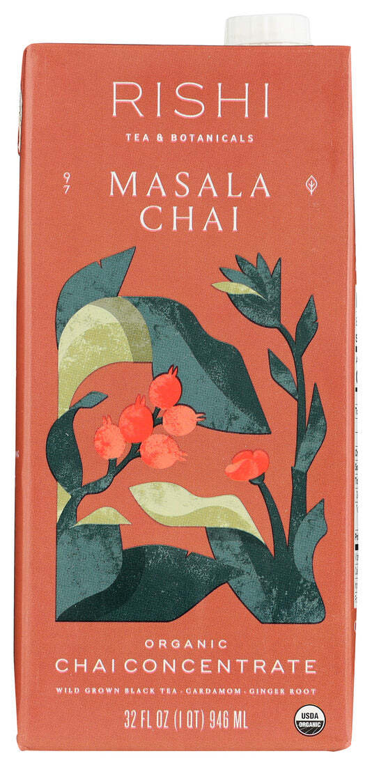 Rishi Tea And Botanicals Organic Masala Chai Tea Concentrate 32 Fl oz, Pack of 2