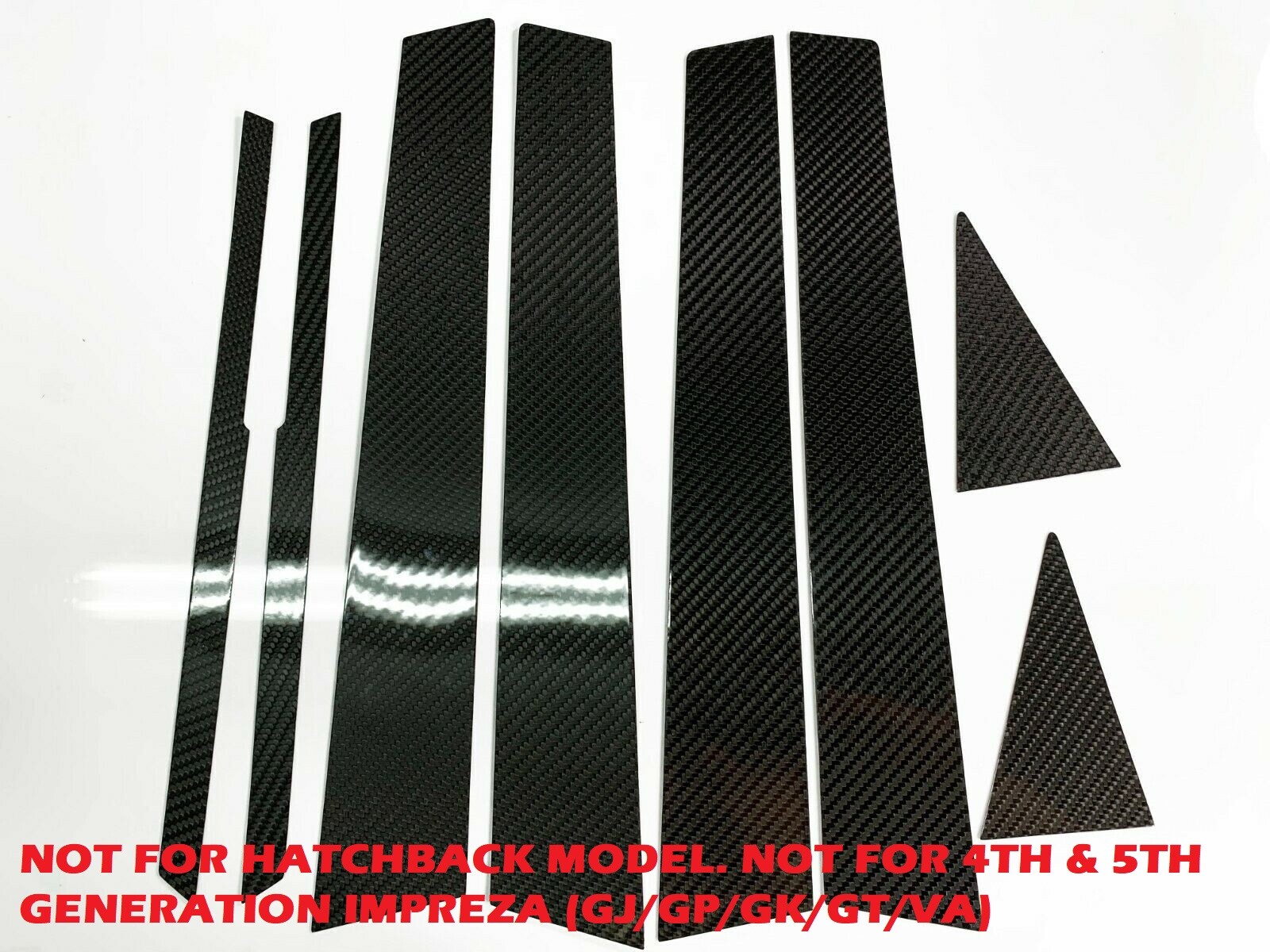 8PCS REAL CARBON FIBER PILLAR PANEL COVERS Fits 08-14 IMPREZA WRX STI SEDAN