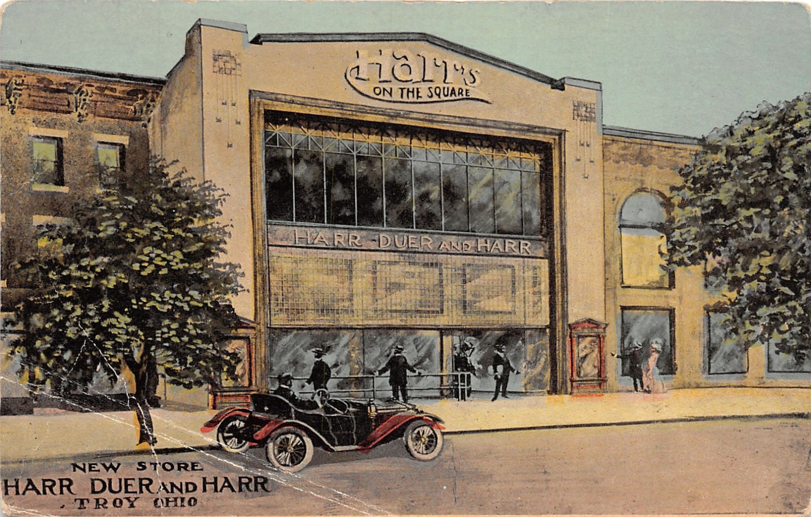 J56/ Troy Ohio Postcard c1910 Harr's on the Square Harr Duer and Harr Store 180 J56/ Troy Ohio Postcard c1910 Harr's on the Square Harr Duer and Harr Store 180