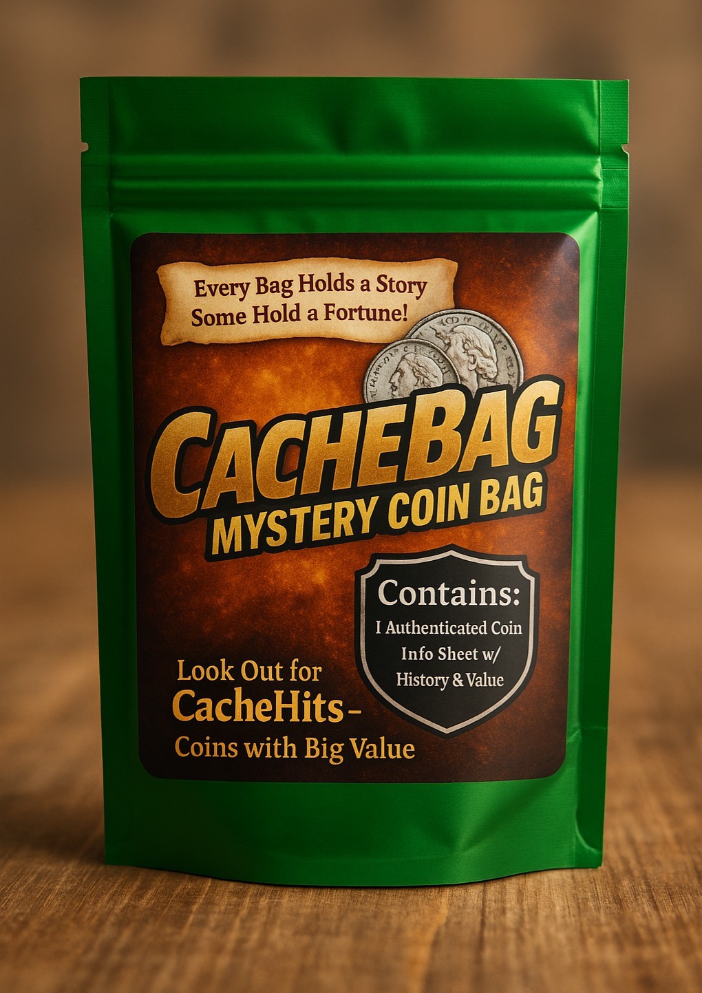 CacheBag Mystery Slabbed Coin – Authenticated – Rare CacheHit Possible