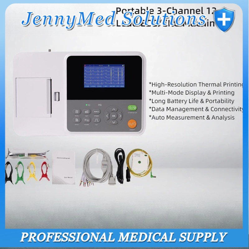 CONTEC E3 Portable 3-Channel 12-Lead ECG/EKG Machine with Printer + PC Software CONTEC E3 Portable 3-Channel 12-Lead ECG/EKG Machine with Printer + PC Software