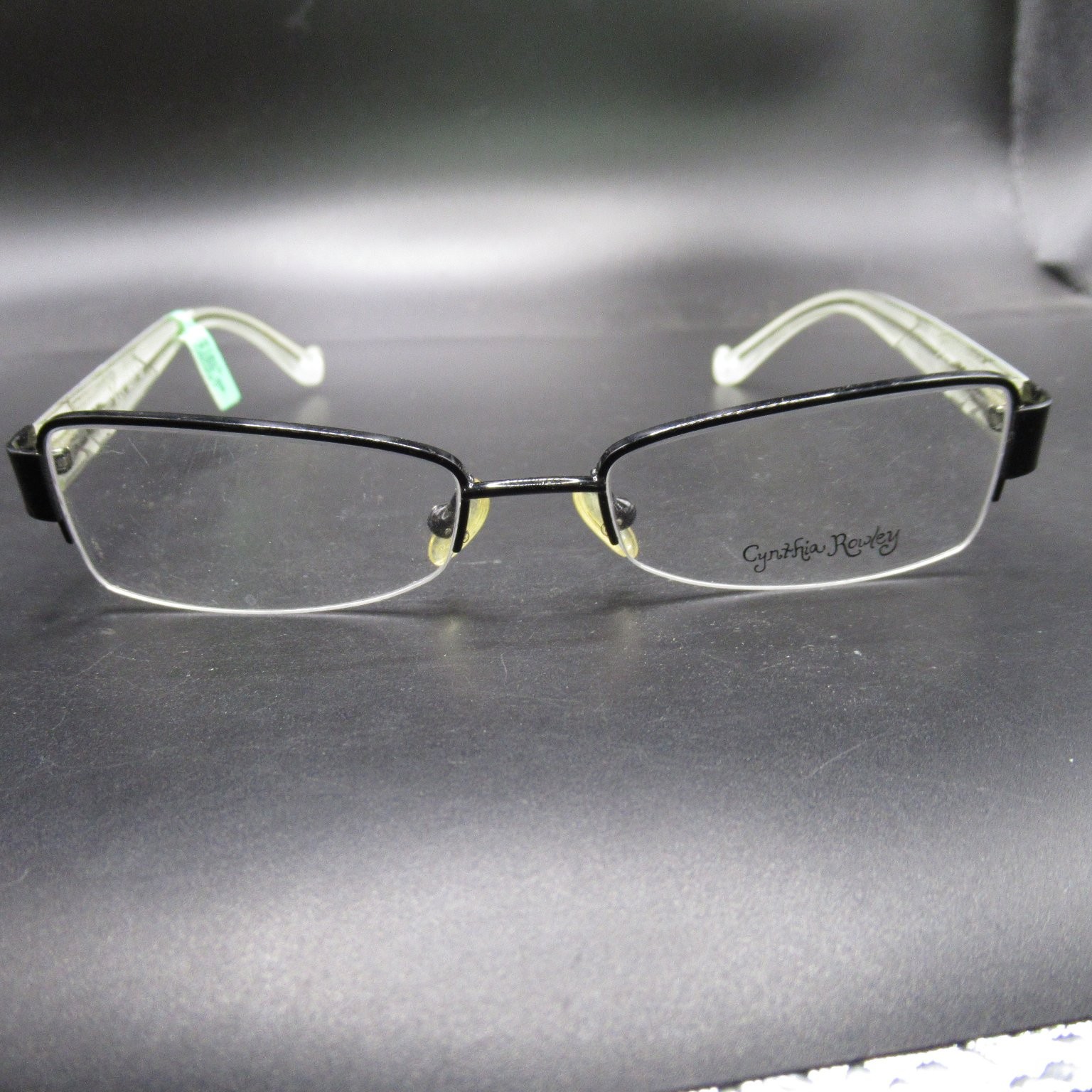 Cynthia Rowley CR0227 Black Semi-Rimless Eyeglass Frames 50-17-135 Women's