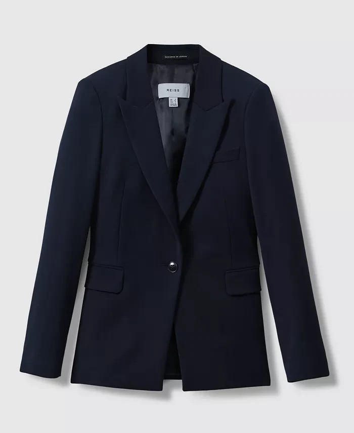 NEW, Reiss Women\'s Gabi Tailored Single-Breasted Suit Blazer Navy Sz 12 #SJ2430