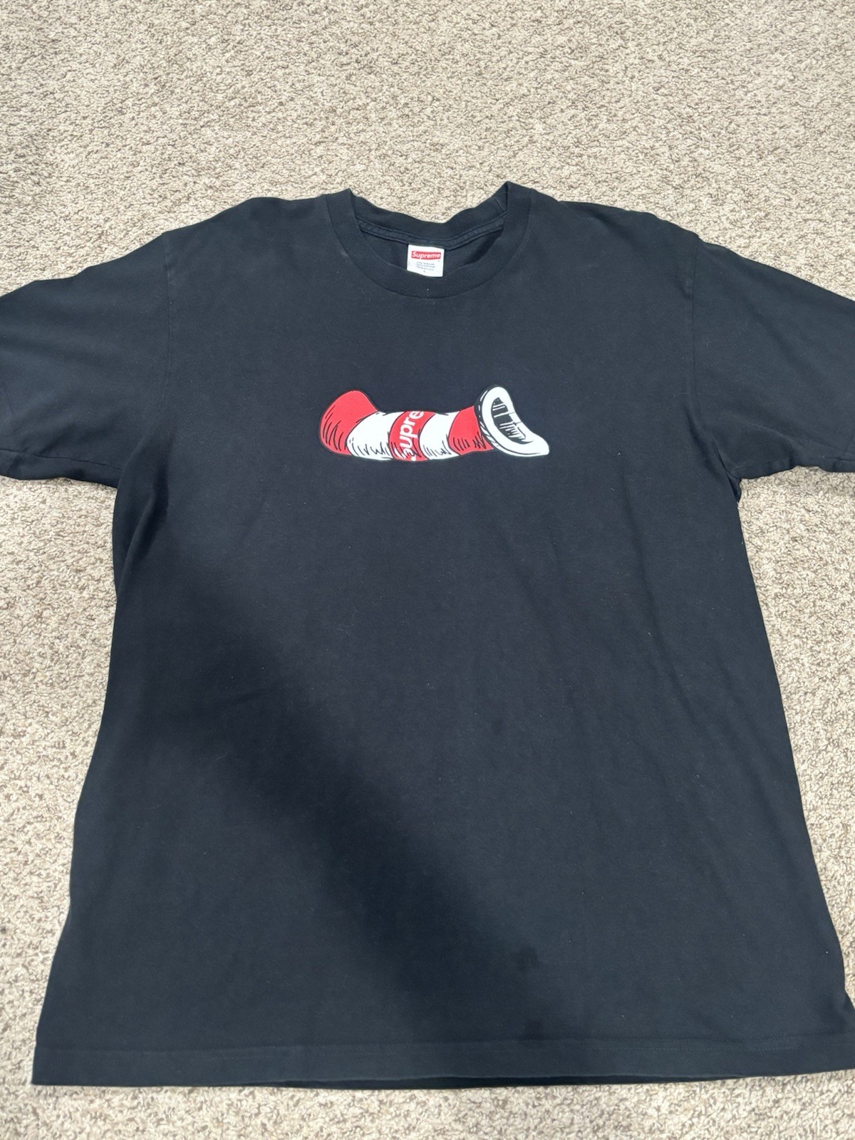 Supreme Cat in the Hat Tee Black Size Large L FW18 2018 Supreme Cat in the Hat Tee Black Size Large L FW18 2018