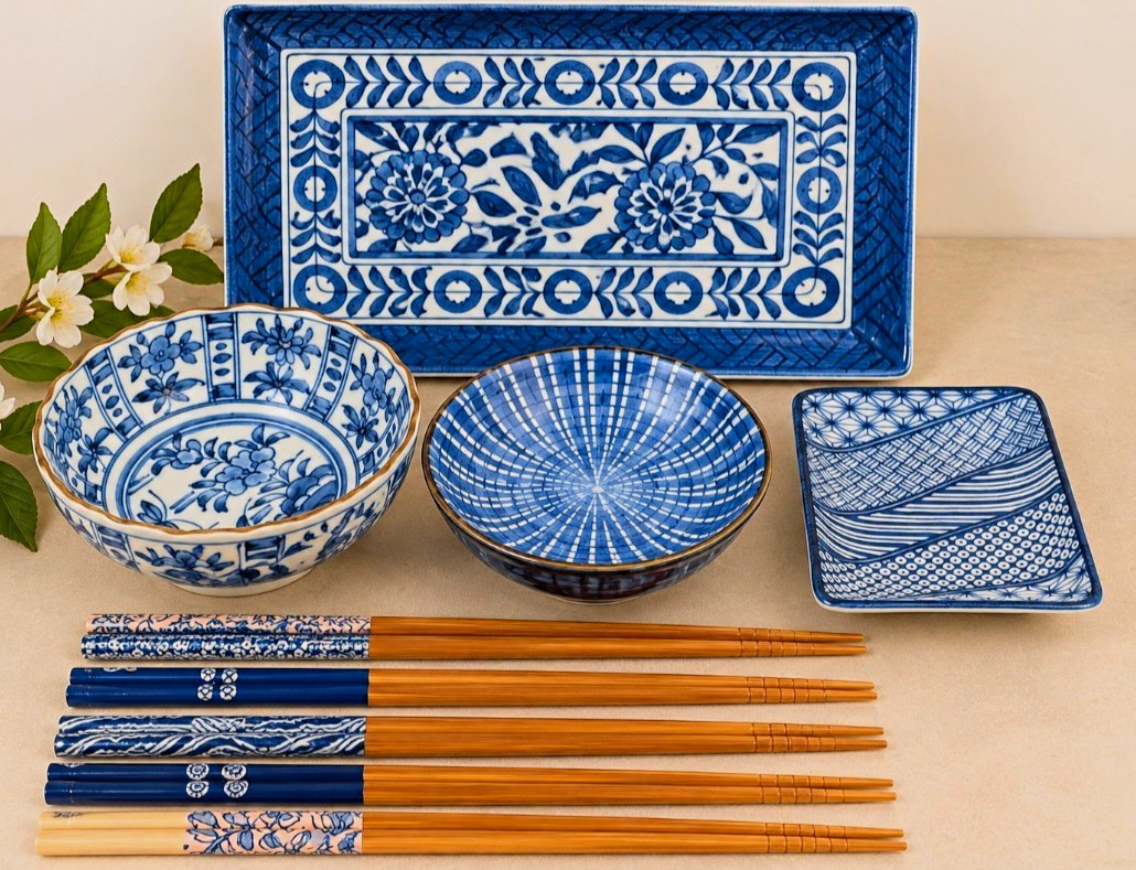 Authentic Japanese Porcelain Dish/Sushi Set