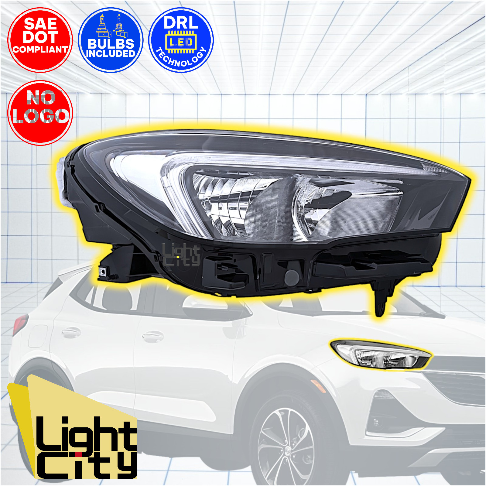 [Halogen] For 2020-2023 Buick Encore GX Passenger Side Headlight w/ LED DRL RH