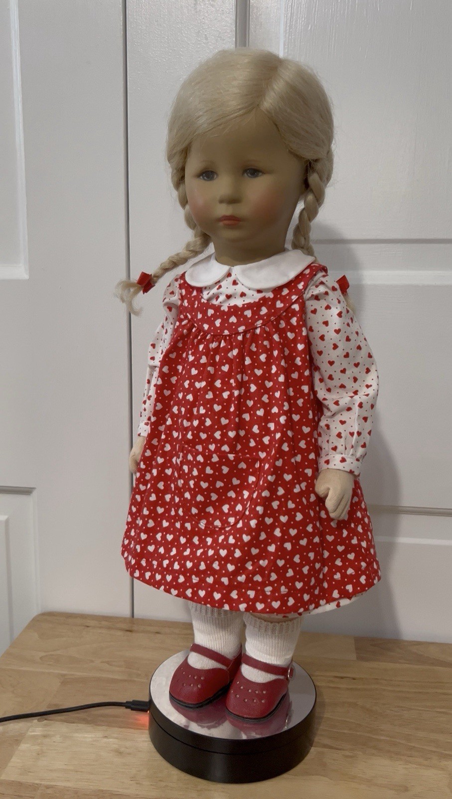 Original Käthe Kruse Stoffpuppe 18” Vintage German Doll Blonde Braids New