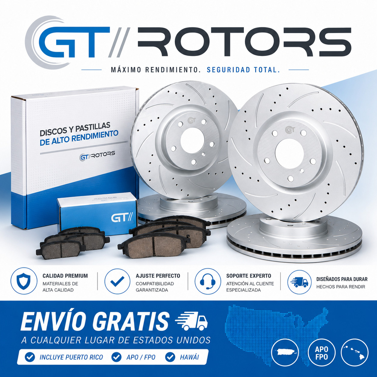 [Delanteros y Traseros] Discos de Freno y Pastillas for Honda Accord 08-17 LX