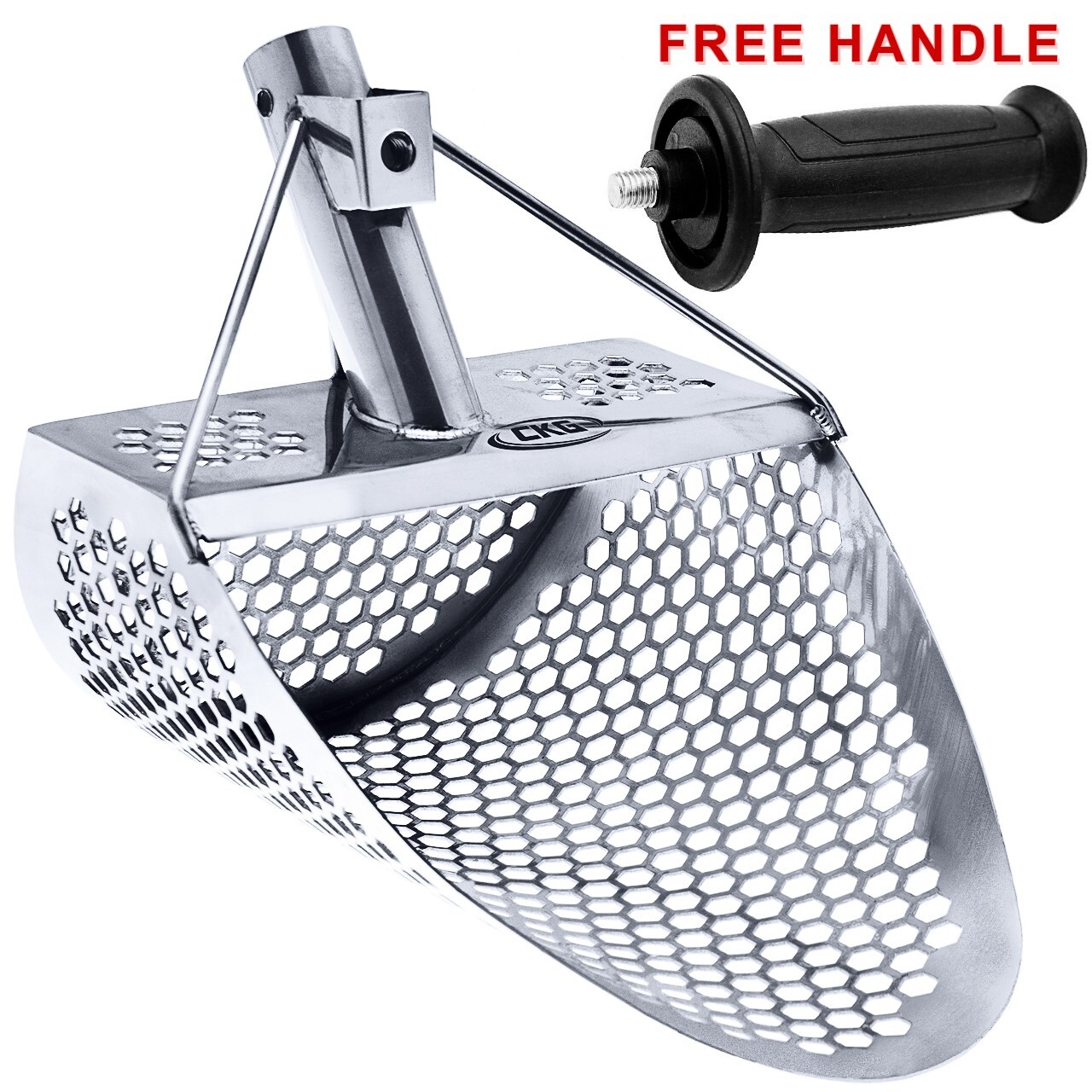 CKG Beach Sand Scoop Metal Detector Shovel Stainless Steel Treasure Hunting Tool CKG Beach Sand Scoop Metal Detector Shovel Stainless Steel Treasure Hunting Tool