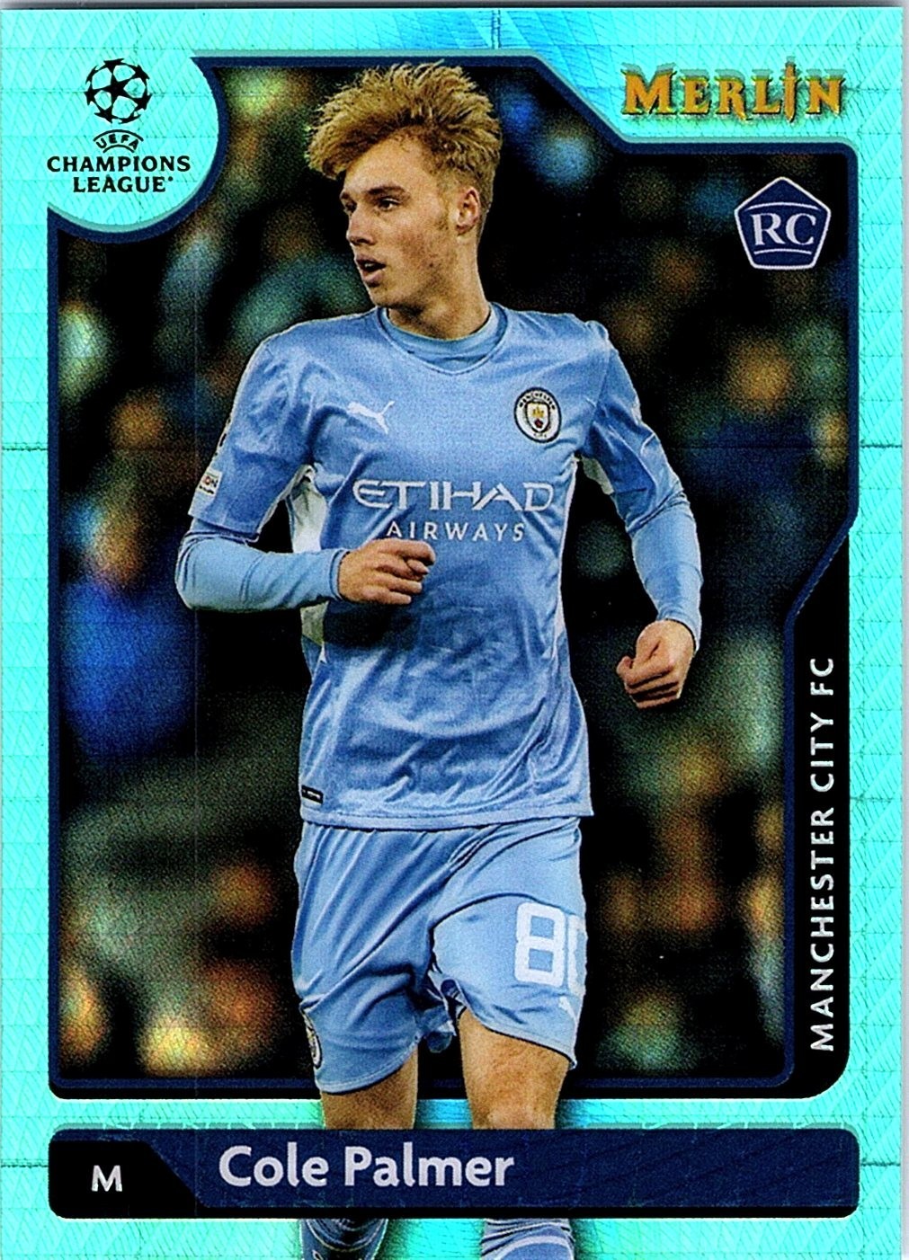 2021-22 Topps Merlin Chrome UEFA Cole Palmer RC Aqua Prism Refractor Rookie #76