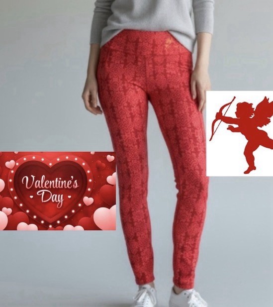 LuLaRoe Red Cupid Valentine Leggings SIZE T&C size 12-18