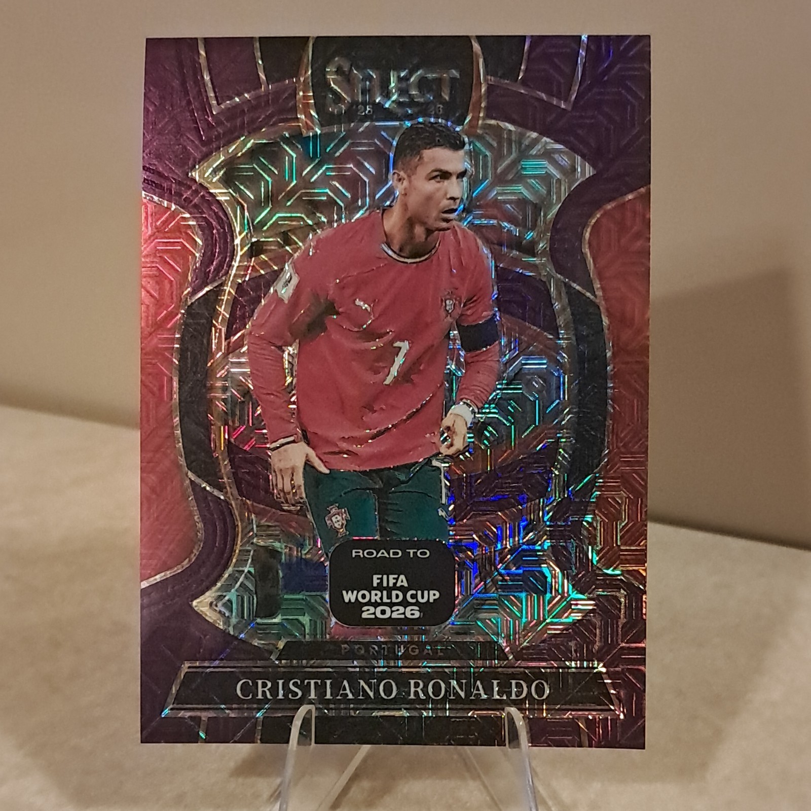 2026 Panini Select Road to World Cup Cristiano Ronaldo #48 Terrace Purple Mojo