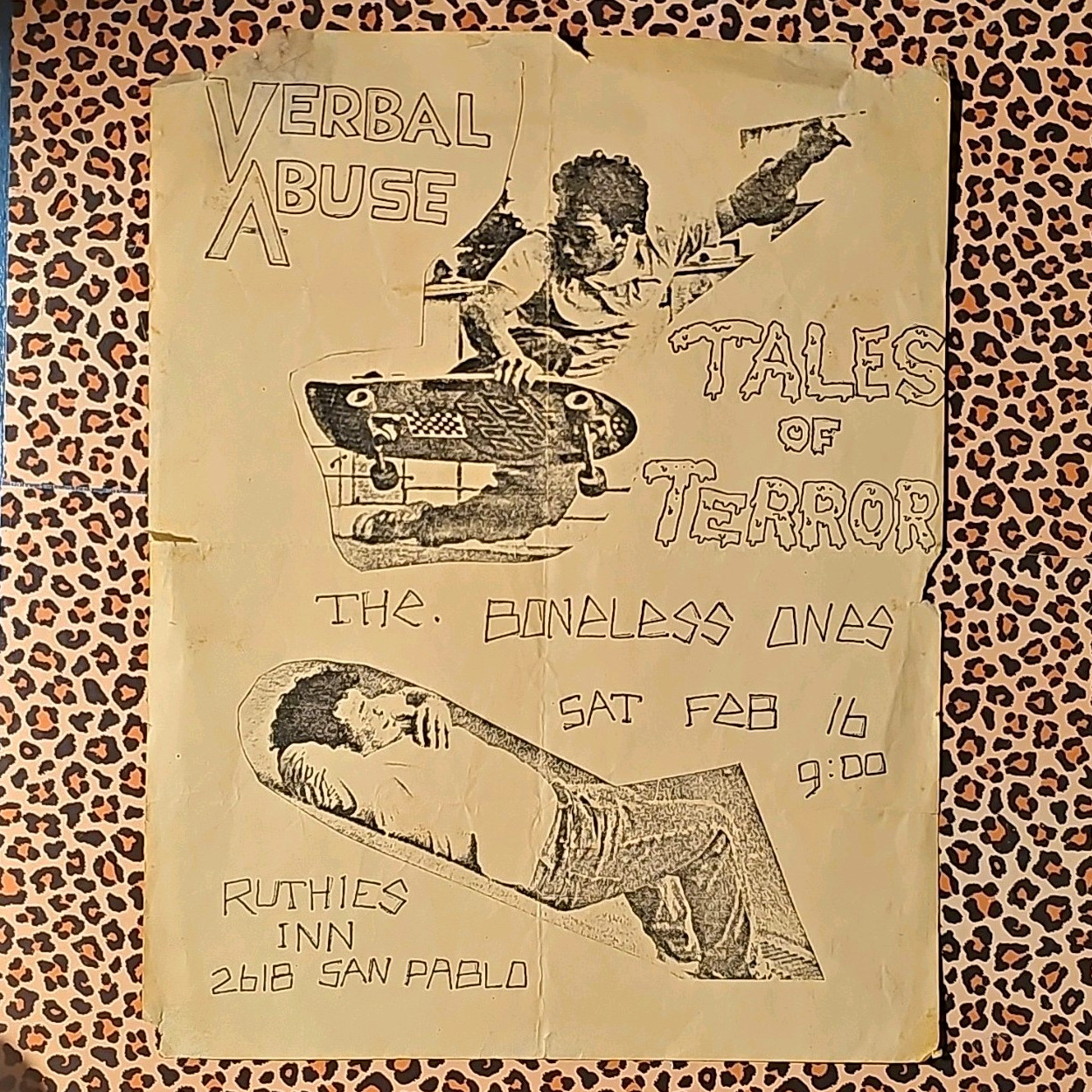 Verbal Abuse Tales of Terror Concert Flyer Ruthies Inn San Pablo Feb 16