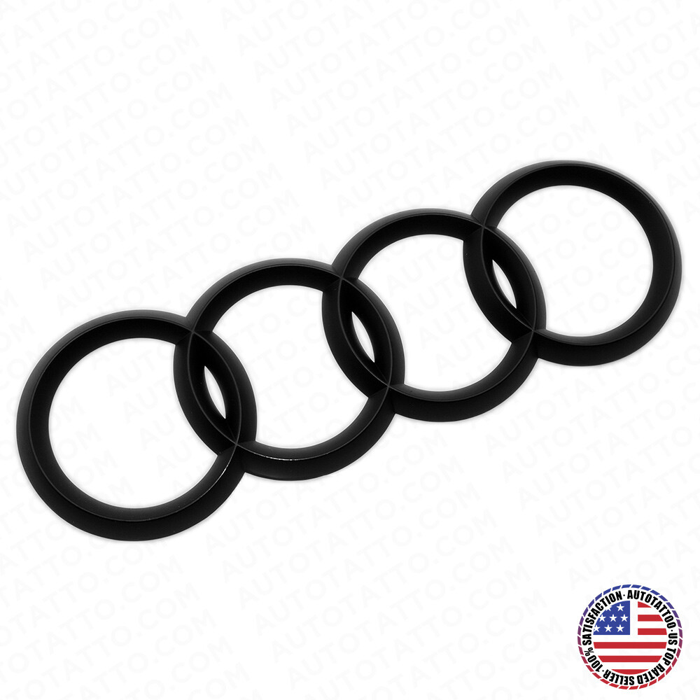 04-10 AUDI A8 S8 Q7  Black Trunk Lid Luggage Ring Sign Badge Logo Emblem