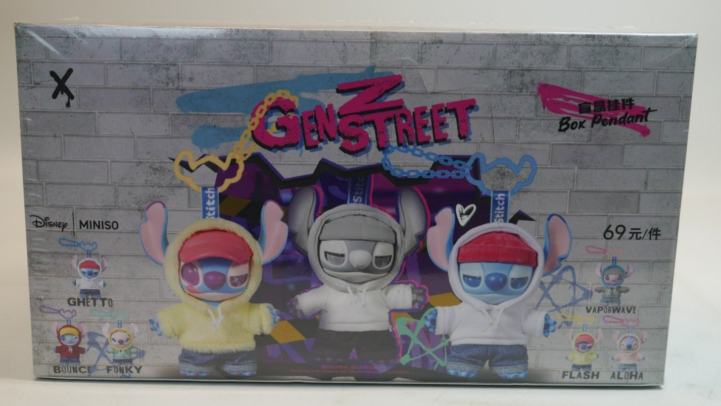 100% AUTHENTIC Miniso Disney Stitch GenZ Street Vinyl Plush Labubu SEALED CASE