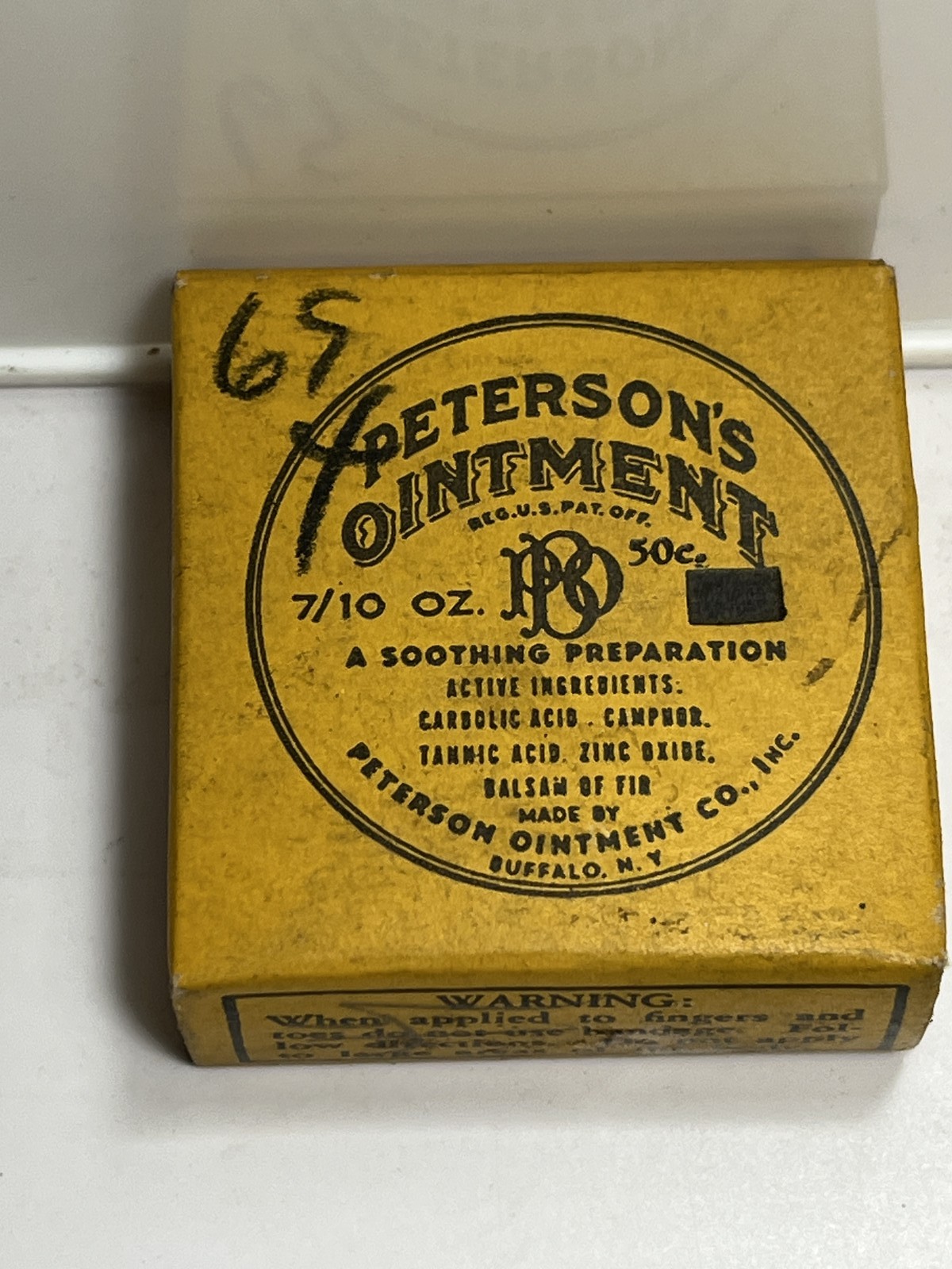 Vintage Peterson's Ointment Box w/Tin Antique Apothecary Pharmacutical