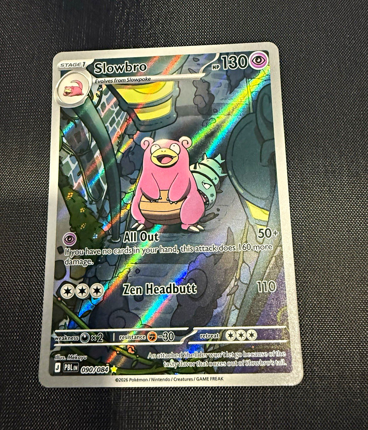 Slowbro 090/084 Pitch Black Illustration Rare Holo English HP 130