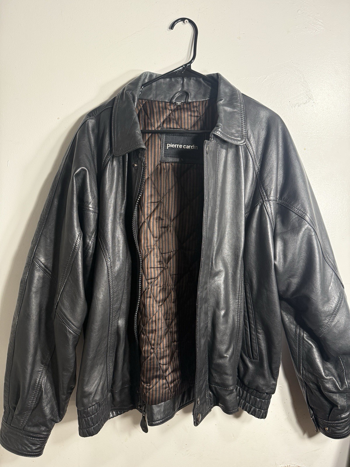 Vintage Pierre Cardin 100% Genuine Lambskin Leather Bomber Jacket Men’s L Vintage Pierre Cardin 100% Genuine Lambskin Leather Bomber Jacket Men’s L