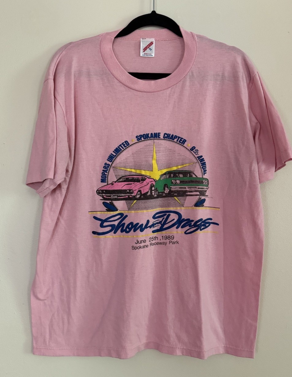 Vintage 1989 Mopars Unlimited Spokane Show & Drags T Shirt XL